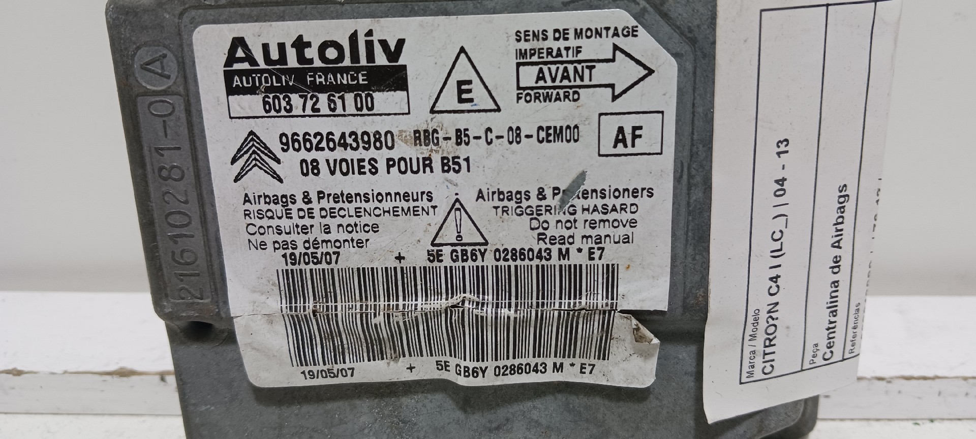 Calculateur  airbag CITROËN C4 I (LC_) Imagem-2