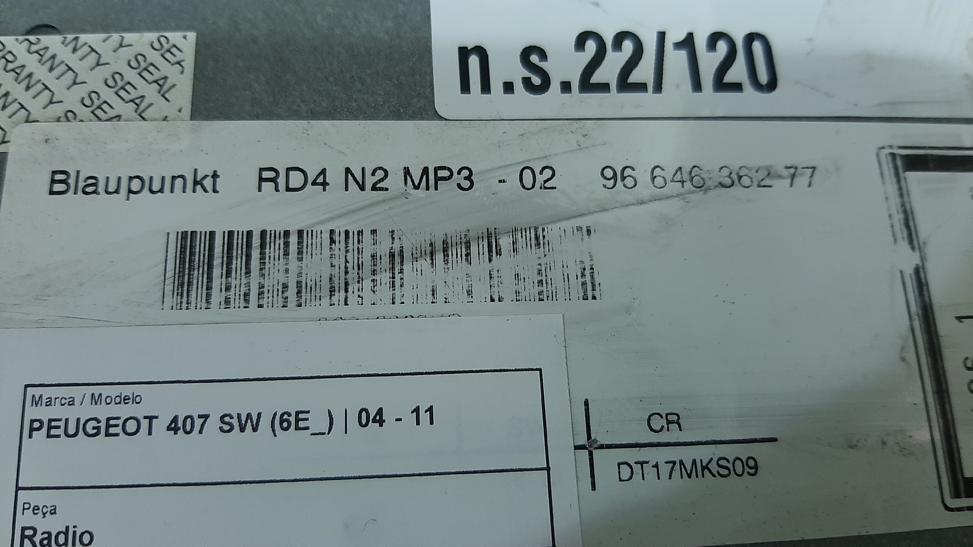 Autoradio PEUGEOT 407 SW (6E_) Imagem-3