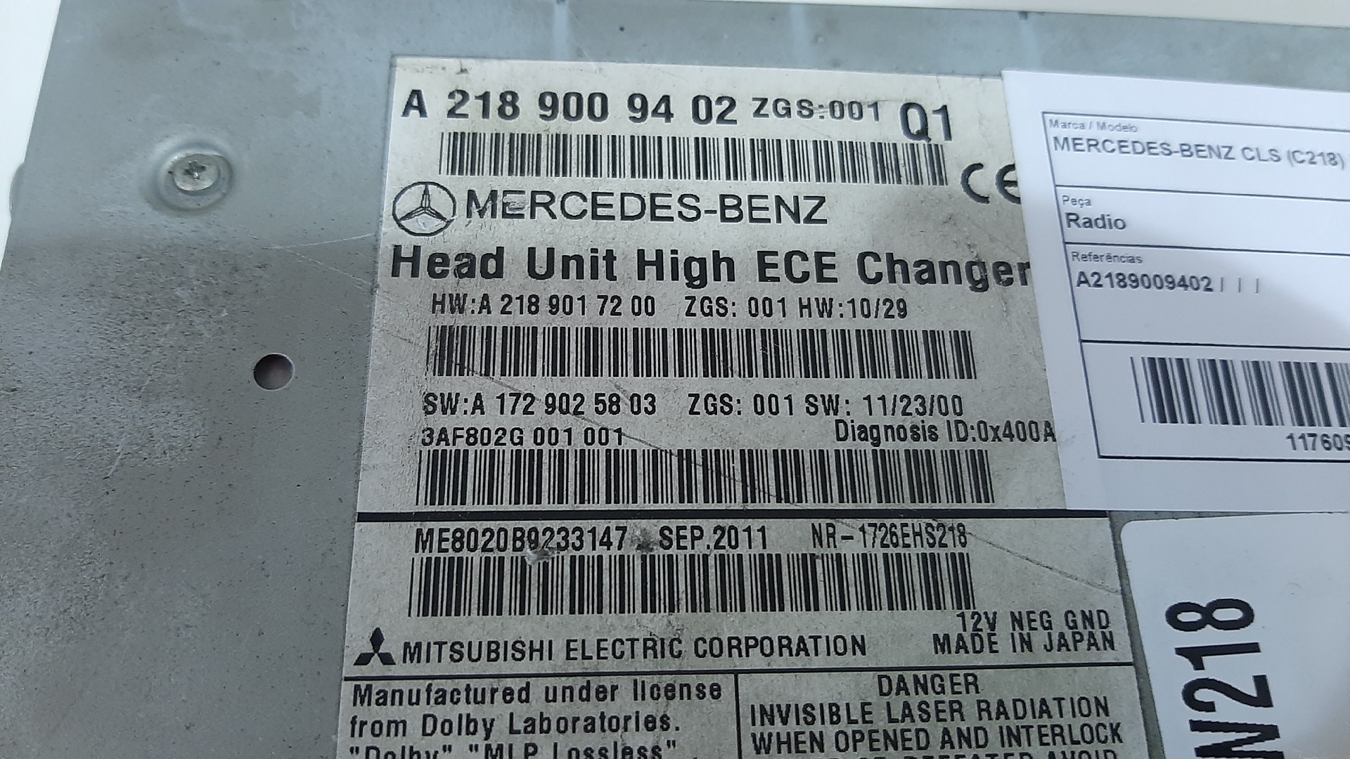 Autoradio MERCEDES-BENZ CLS (C218) Imagem-2