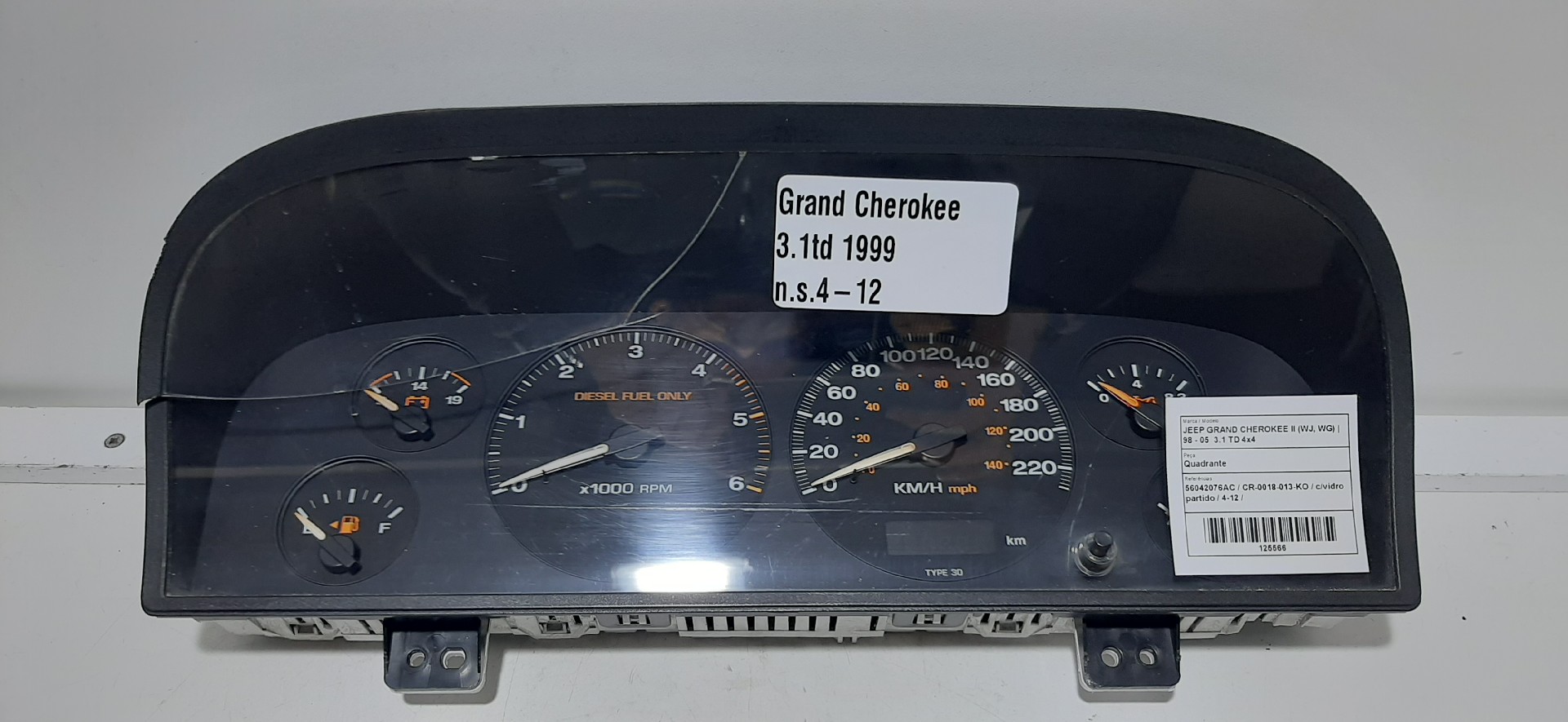 Quadrante / painel de instrumentos JEEP Grand Cherokee II (WJ, WG)