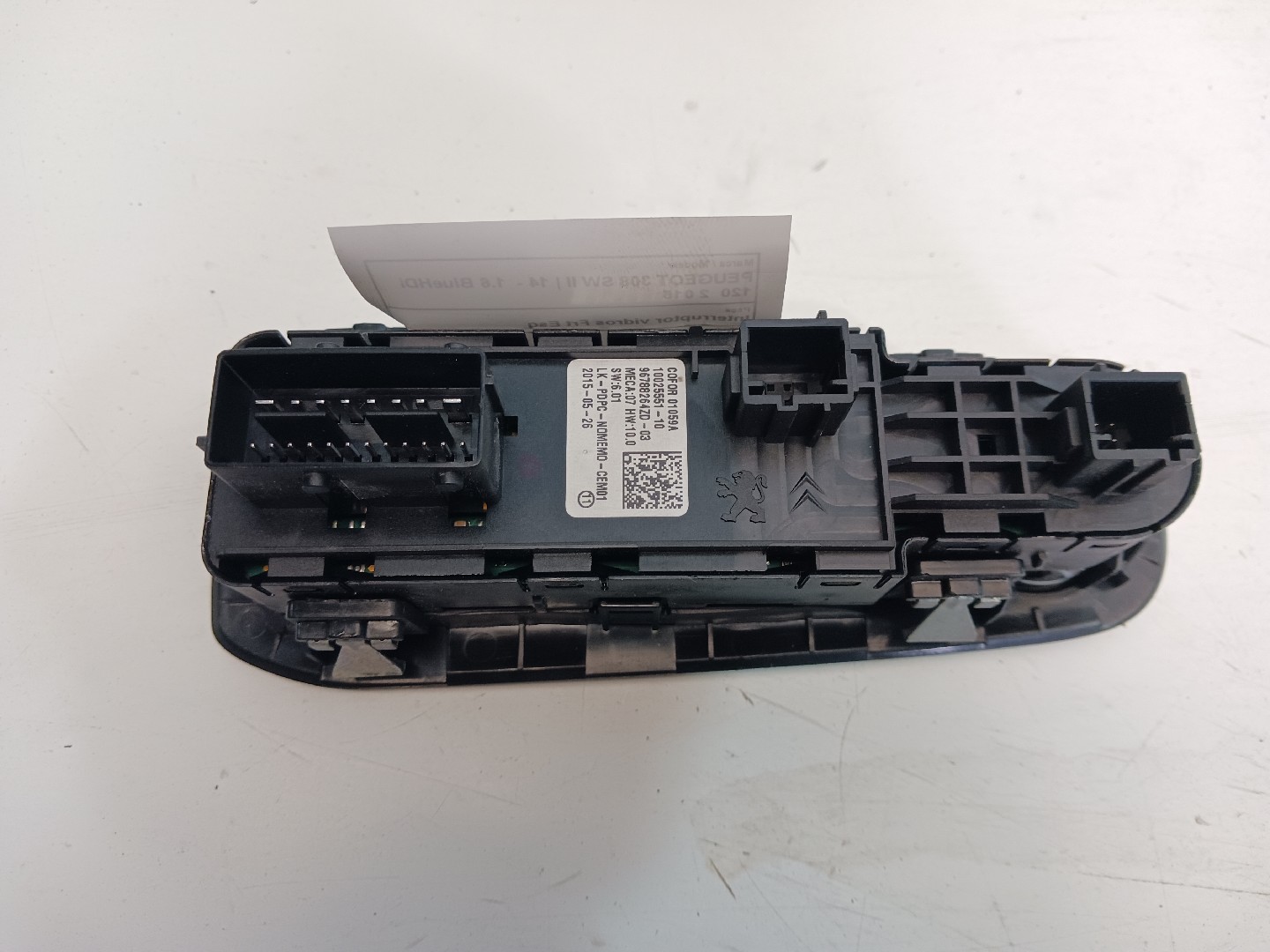 Interruttore Finestrino Anteriore Sinistro Per Peugeot 208, 308 T9, Citroen C4 Picasso - Ricambio 96788264ZD