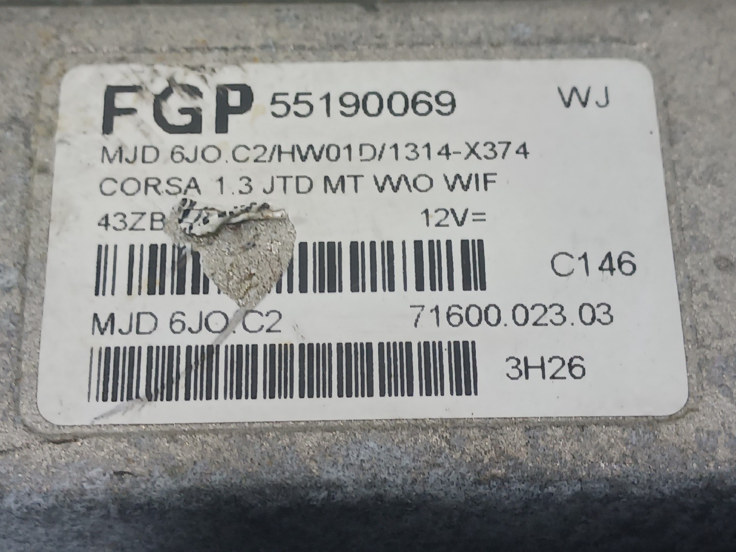 Centralina motor / ECU OPEL Corsa C Imagem-2