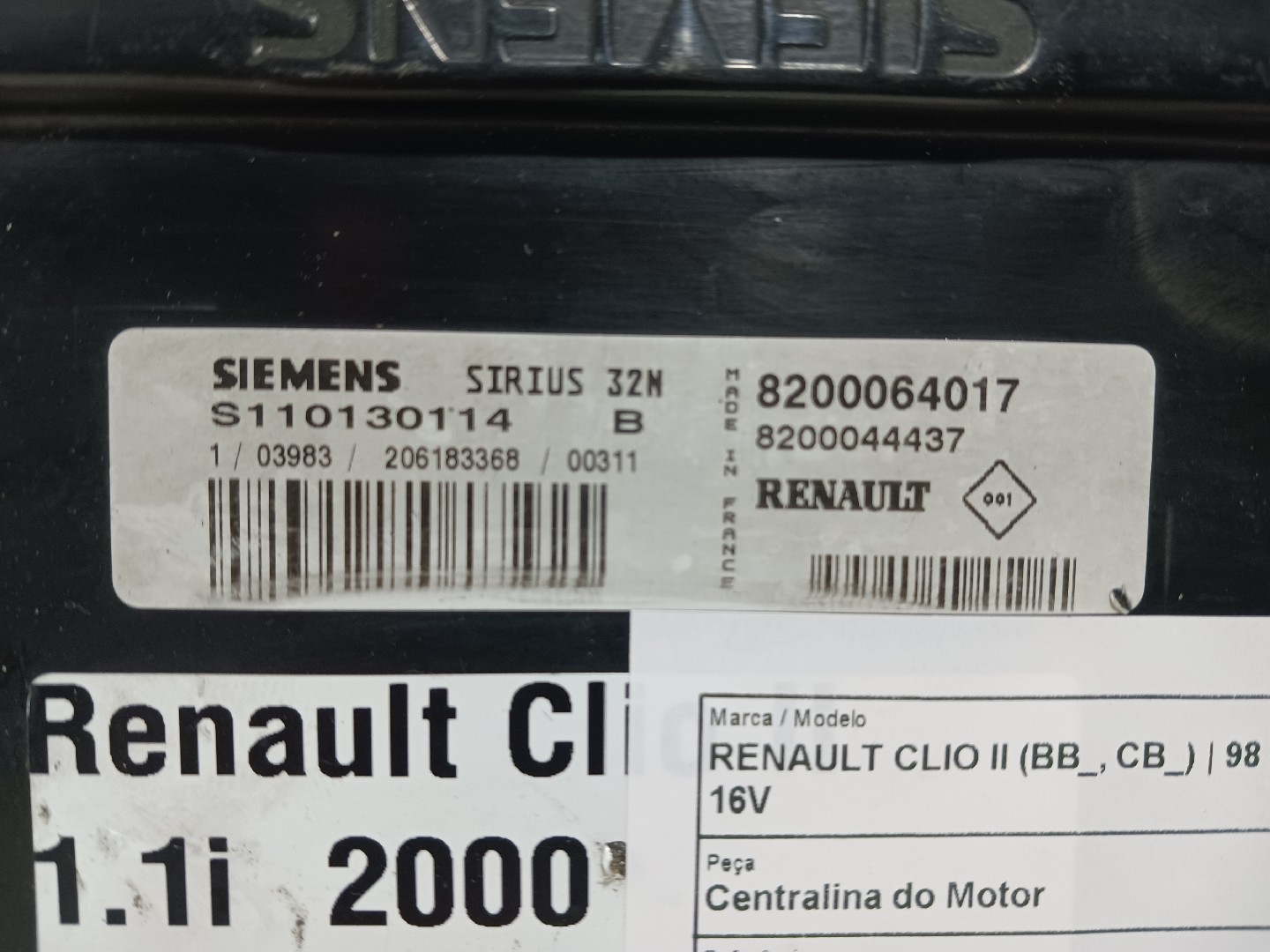 Calculateur /  Unité de contrôle moteur RENAULT Clio II (BB0/1/2_, CB0/1/2_) Imagem-2
