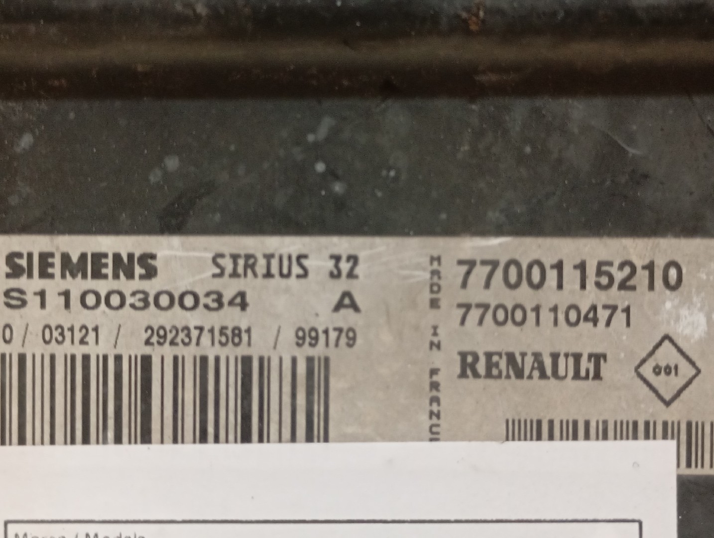 Engine control unit / ECU RENAULT Megane I (BA0/1_) Imagem-3