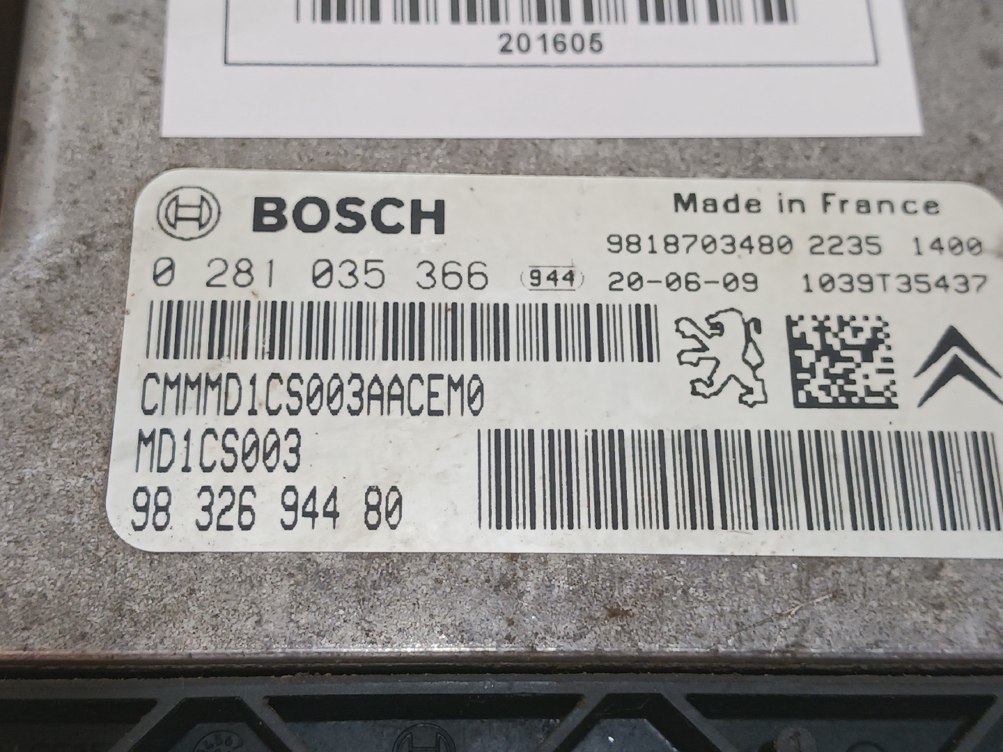 Calculateur /  Unité de contrôle moteur CITROËN Jumpy III Furgão Imagem-3