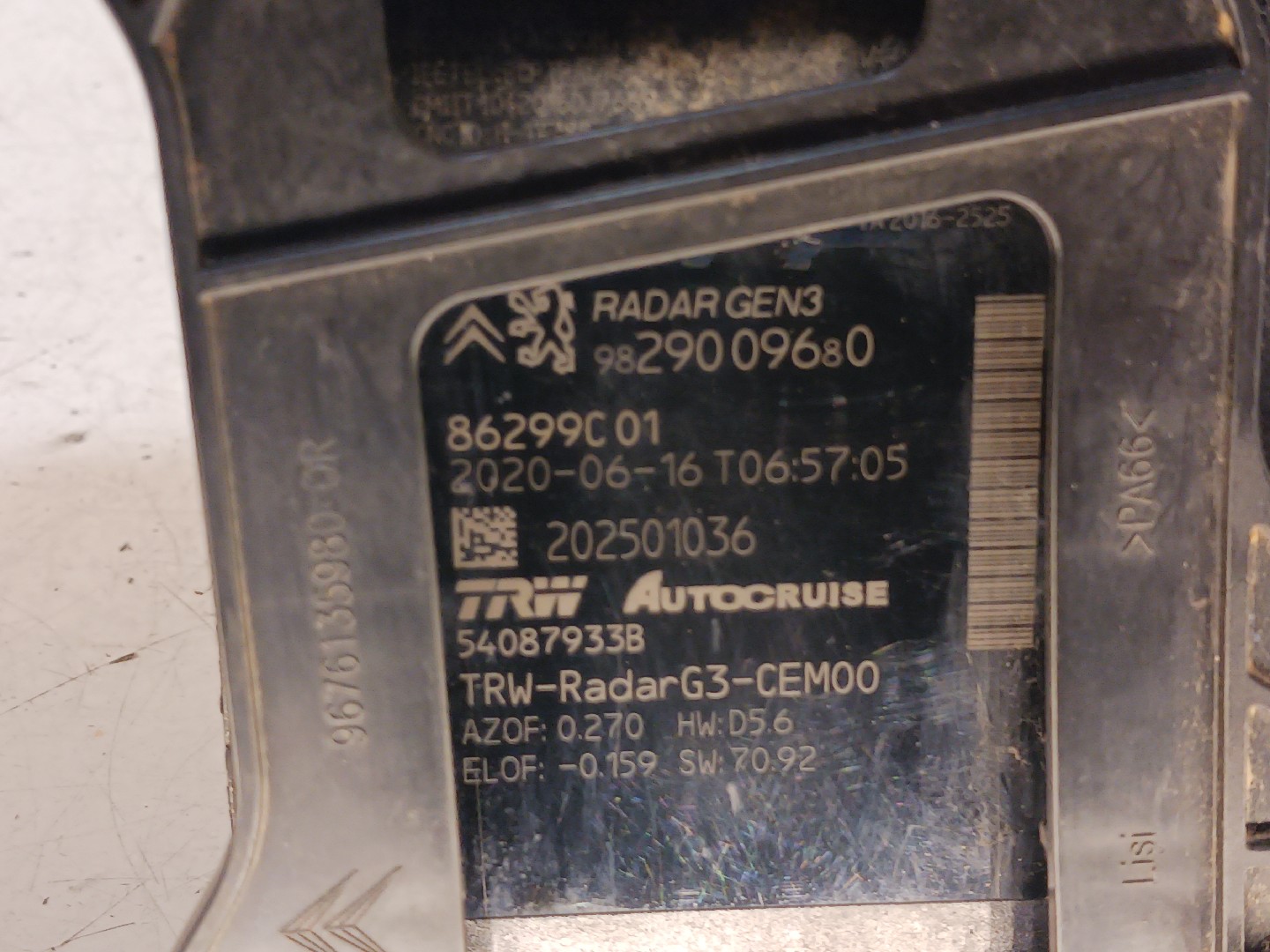 Radar CITROËN Jumpy III Furgão Imagem-1