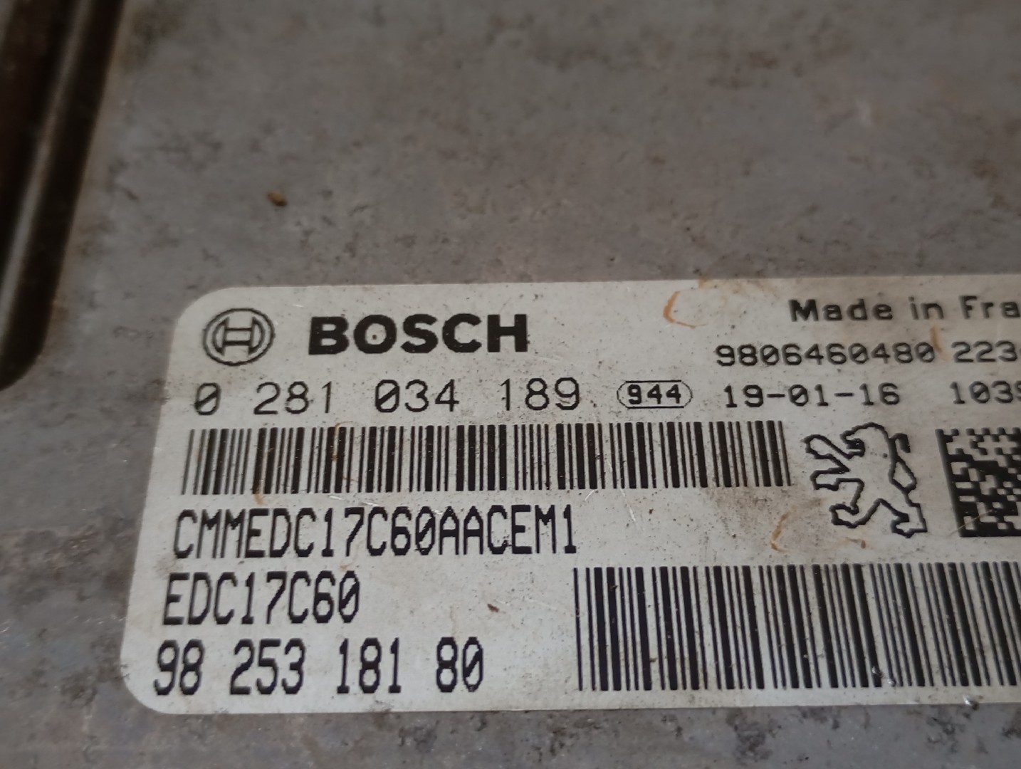 Calculateur /  Unité de contrôle moteur CITROËN Berlingo Van (K9) Imagem-3