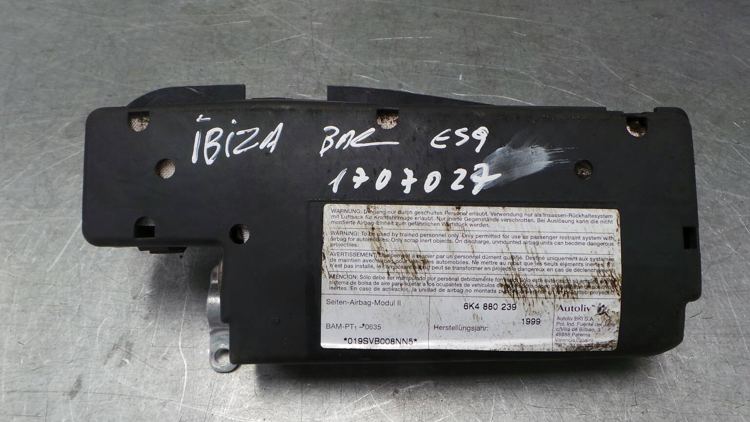 Airbag banco esquerdo SEAT Ibiza II (6K1)