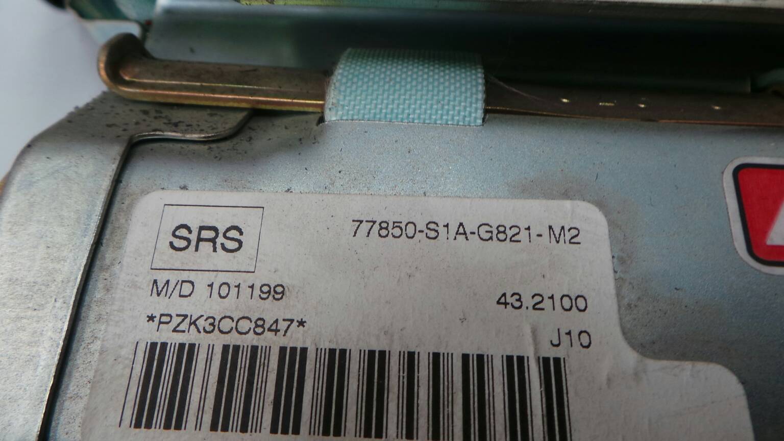 Airbag passageiro HONDA Accord VI Sedan (CK_, CG_, CH_, CF8_) Imagem-2