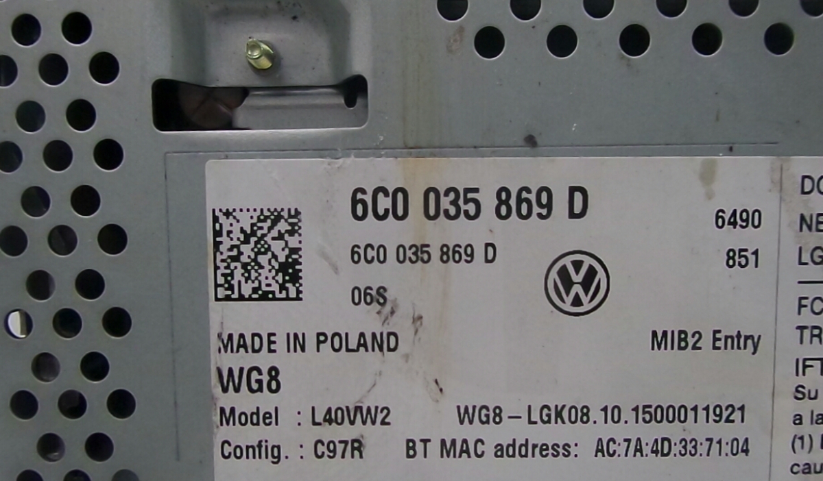 Radio VW POLO (6R1, 6C1)