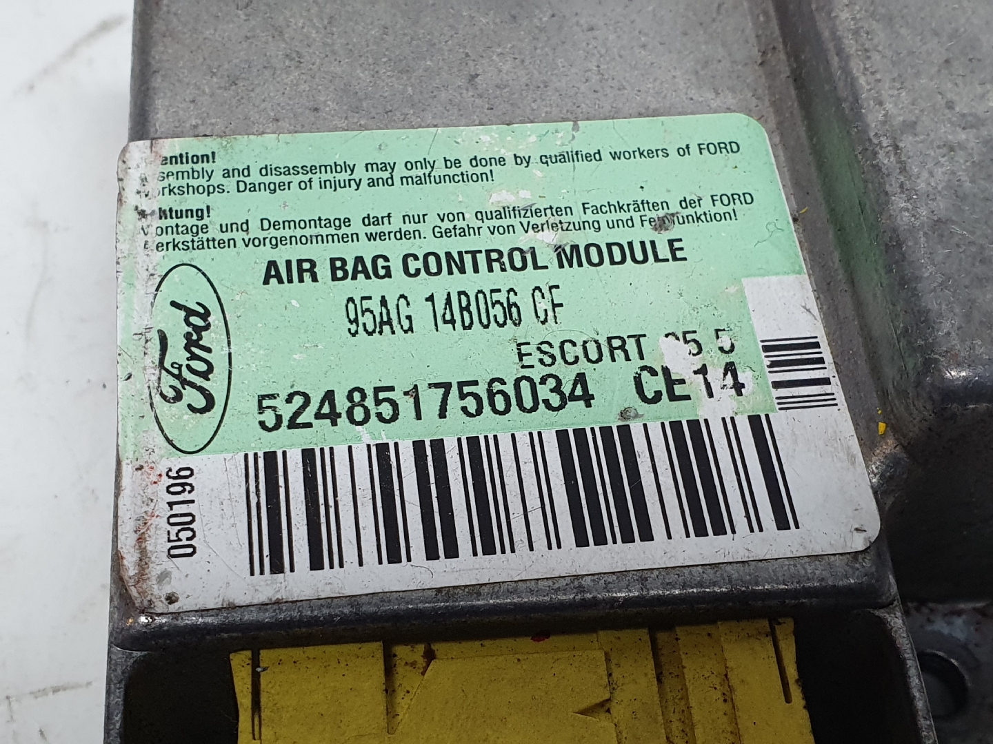 Centralina / Modulo Airbags FORD ESCORT | 1996-1996 Imagem-1 Centralina / Modulo Airbags FORD ESCORT | 1996-1996 Imagem-1