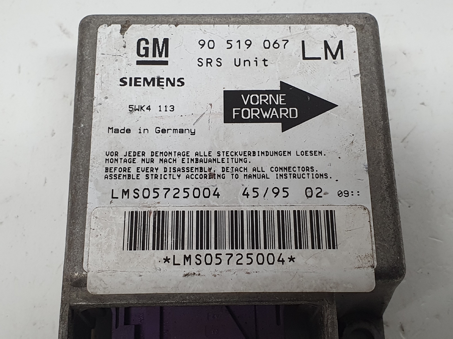 Centralina / Modulo Airbags OPEL ASTRA F (T92) | 91 - 98 Imagem-1 Centralina / Modulo Airbags OPEL ASTRA F (T92) | 91 - 98 Imagem-1