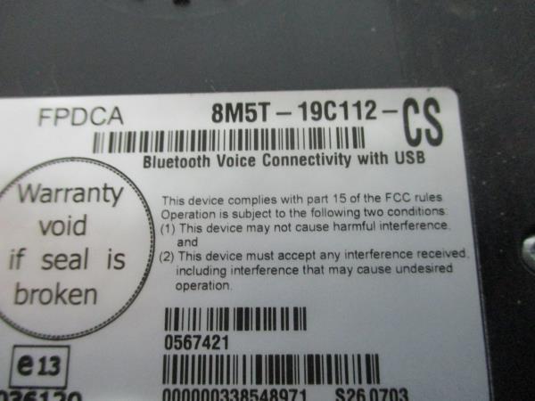 Centralina / Modulo Bluetooth FORD FIESTA VI (CB1, CCN) | 08 - Imagem-3 Centralina / Modulo Bluetooth FORD FIESTA VI (CB1, CCN) | 08 - Imagem-3