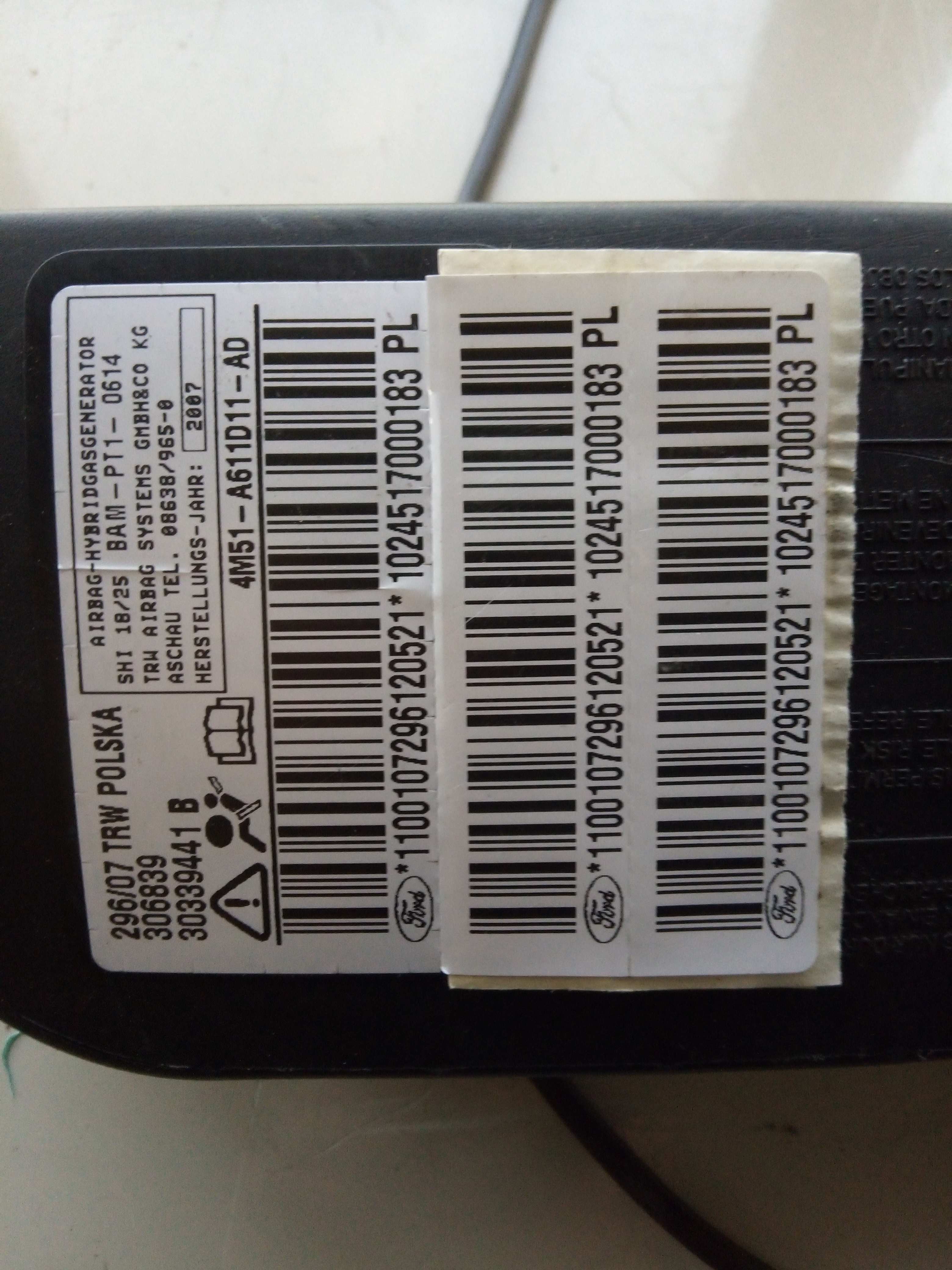 Airbag Banco Esq FORD FOCUS | 2006-2006 Imagem-1 Airbag Banco Esq FORD FOCUS | 2006-2006 Imagem-1