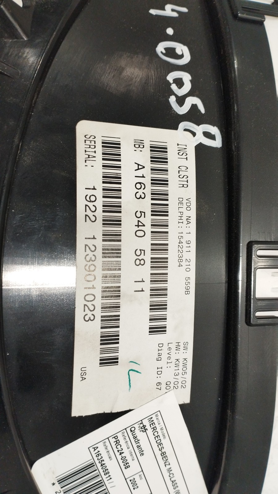Compteur MERCEDES-BENZ M-CLASS (W163) | 98 - 05 Imagem-2