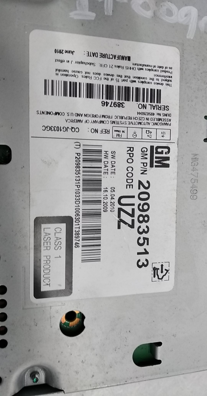 Radio  OPEL ASTRA J (P10) | 09 - 15 Imagem-2
