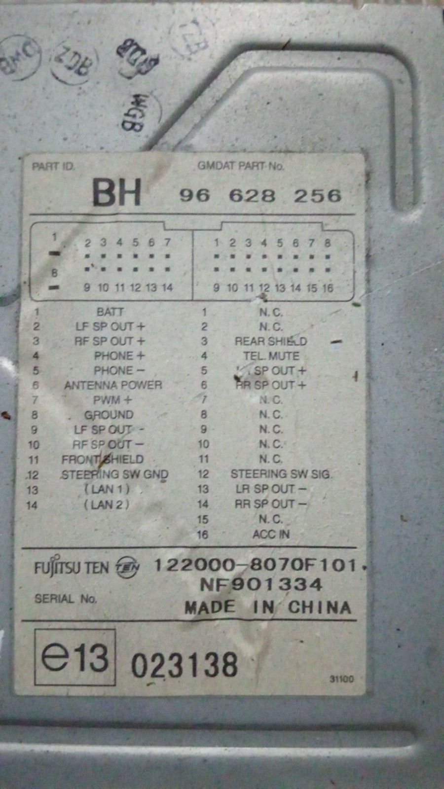 Radio CHEVROLET - ID S_70663