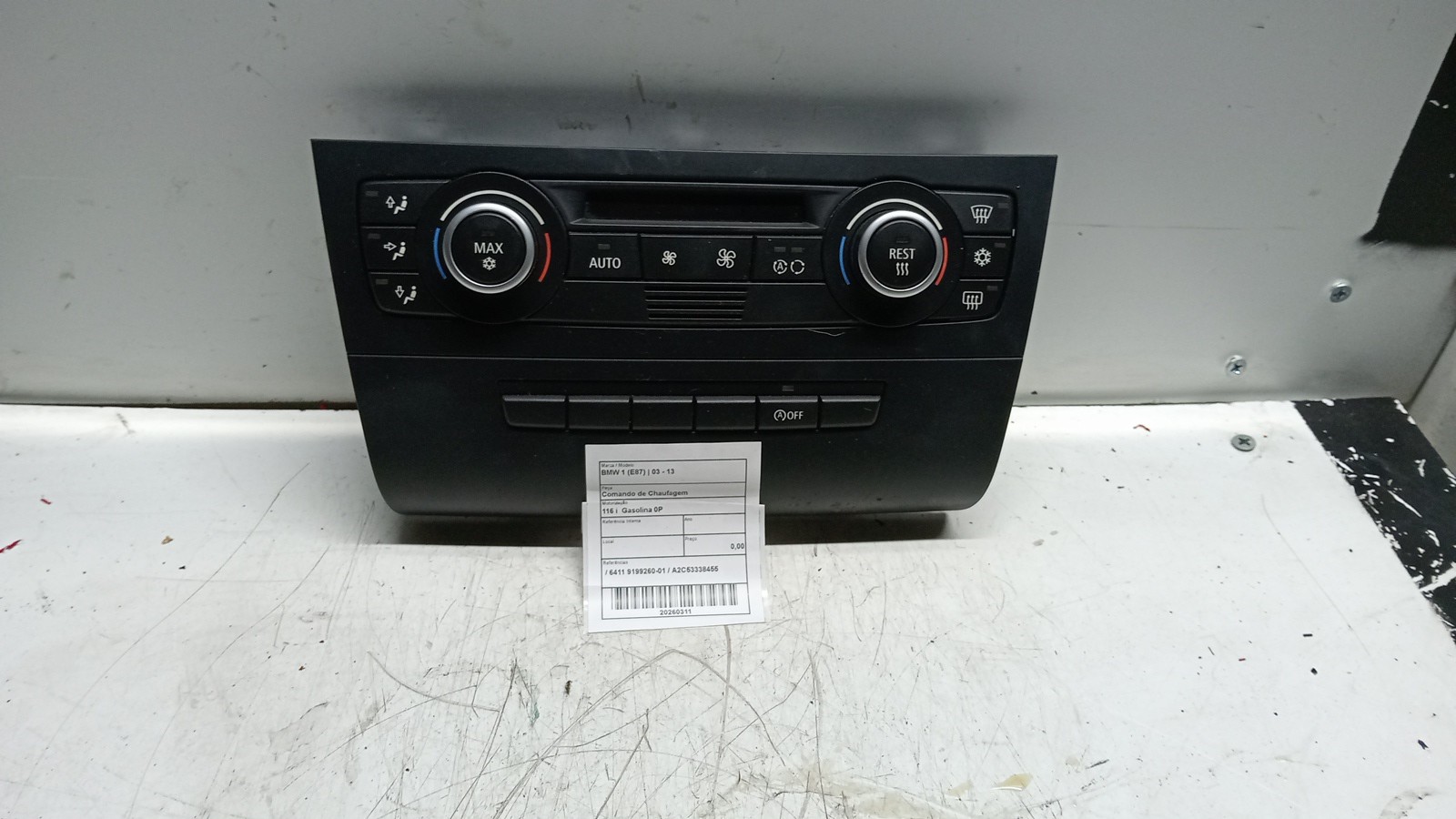 Comando de Chaufagem BMW - ID S_120310