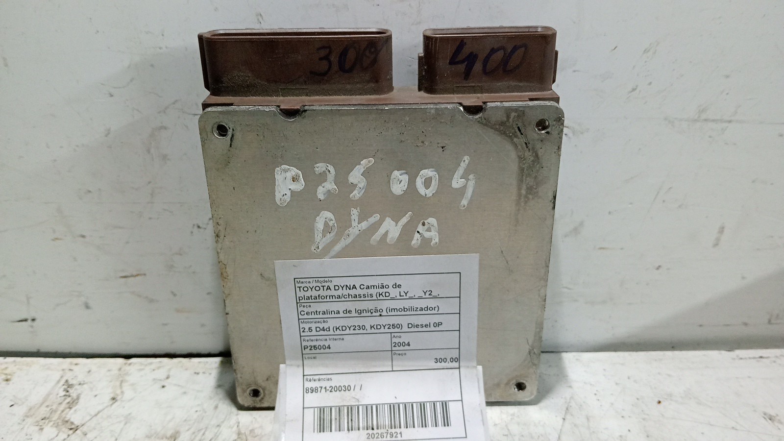 Centralina de Ignição (imobilizador) TOYOTA DYNA Camião de plataforma/chassis (KD_, LY_, _Y2_, _U3_, _U4_) | 01 -  Imagem-1
