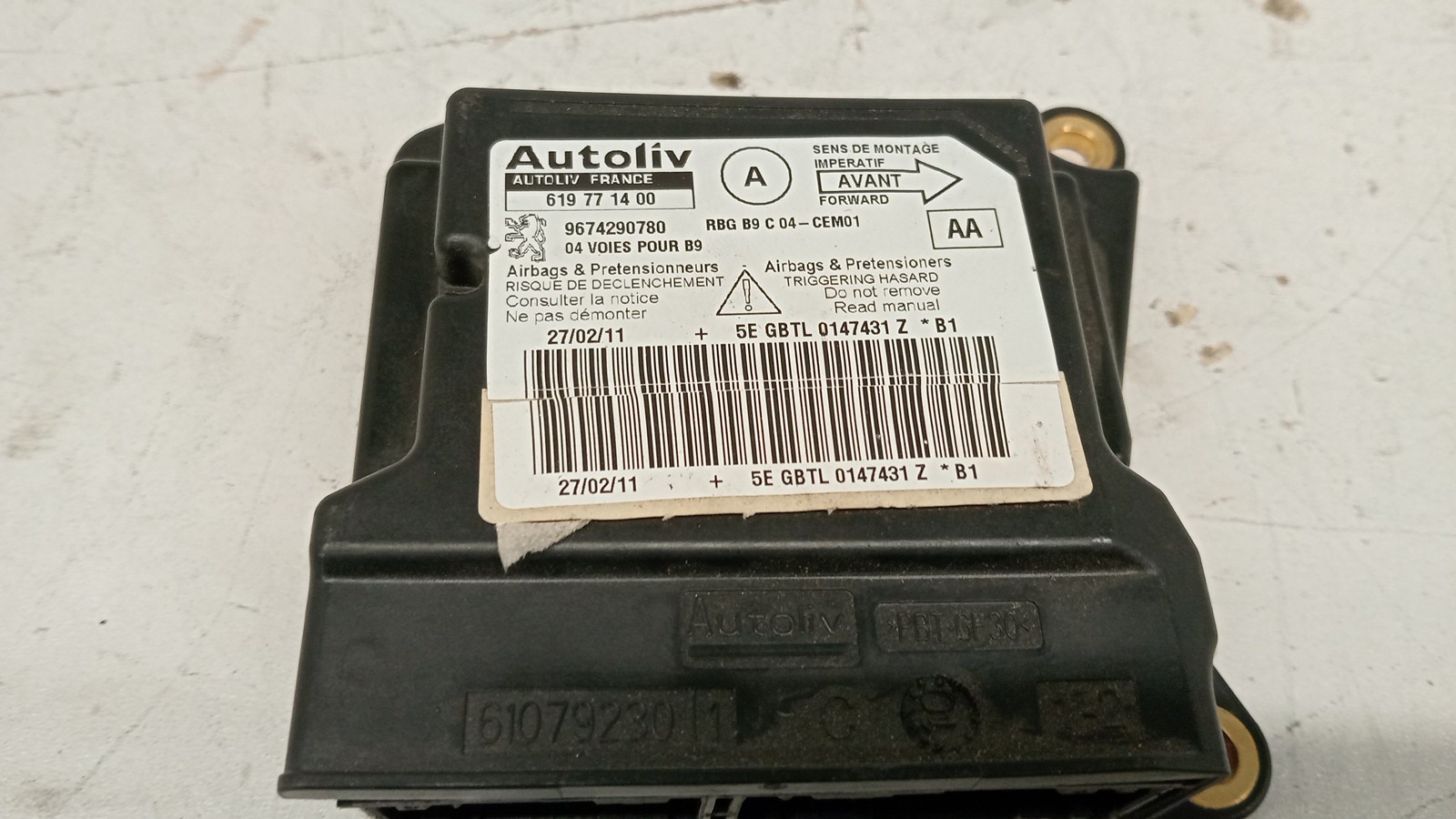 Centralina de Airbags PEUGEOT PARTNER Caixa | 08 -  Imagem-1