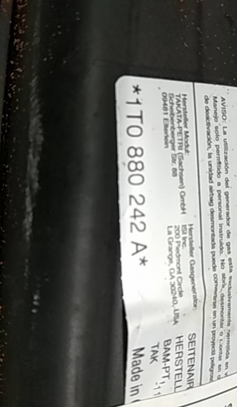 Airbag Banco Dto AUDI A3 (8P1) | 03 - 13 Imagem-1