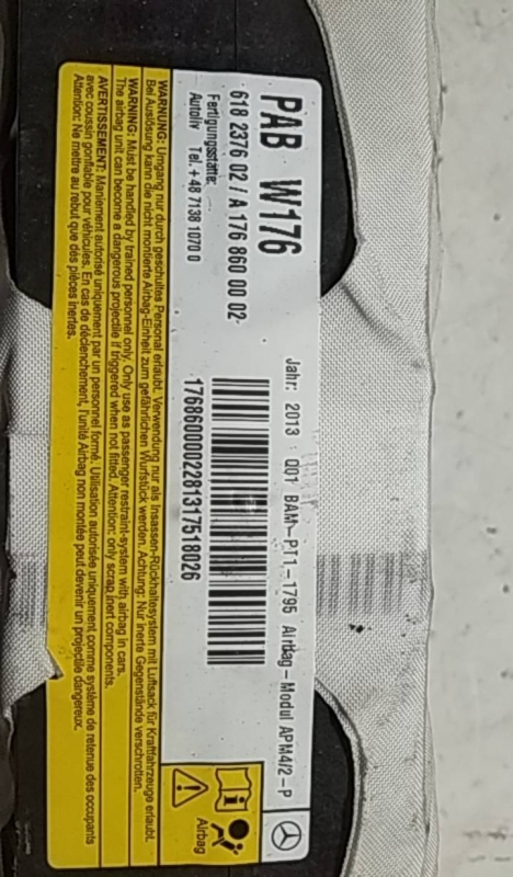 Airbag Passageiro MERCEDES-BENZ A-CLASS (W176) | 12 - 18 Imagem-2