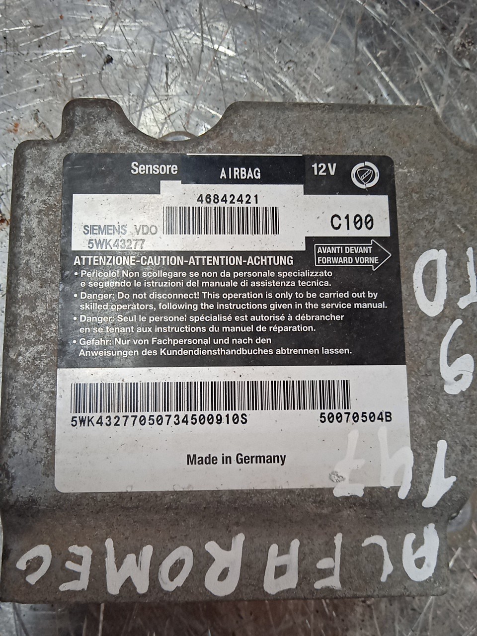 Airbag Module ALFA ROMEO 147 (937_) | 00 - 10 Imagem-1