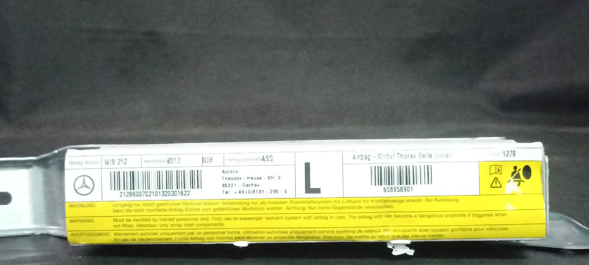 Airbag Banco MERCEDES-BENZ E-CLASS T-Model (S212) | 09 - 16