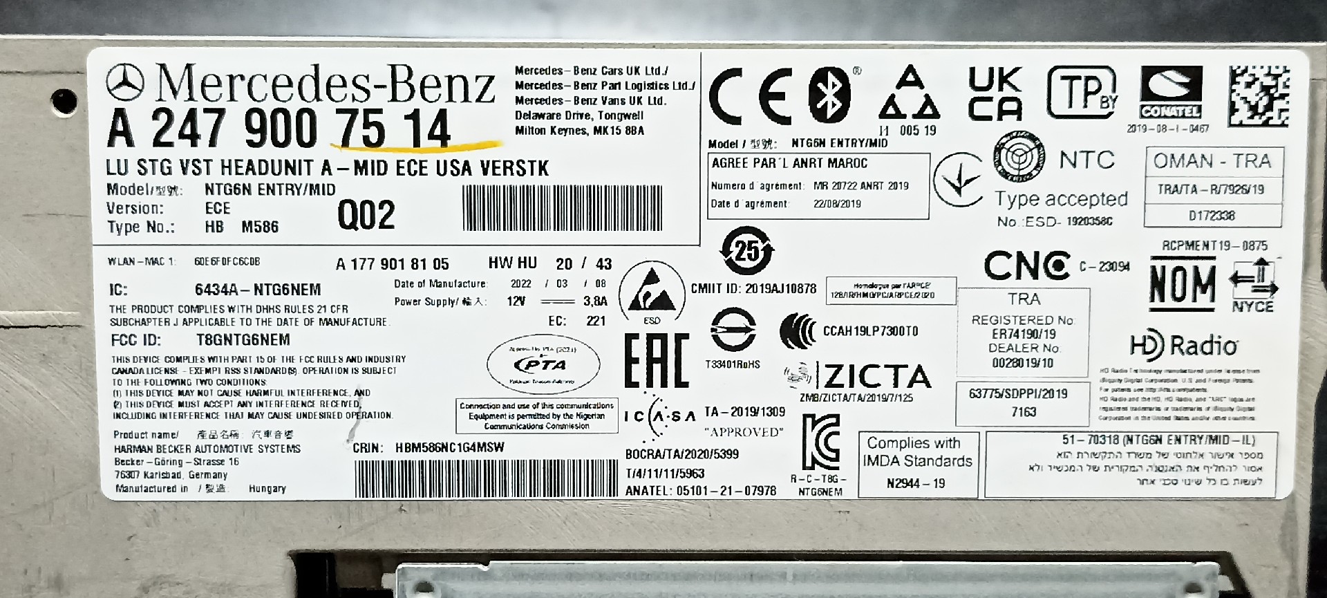 Radio Navegacao MERCEDES-BENZ CLA (C118) | 19 - 