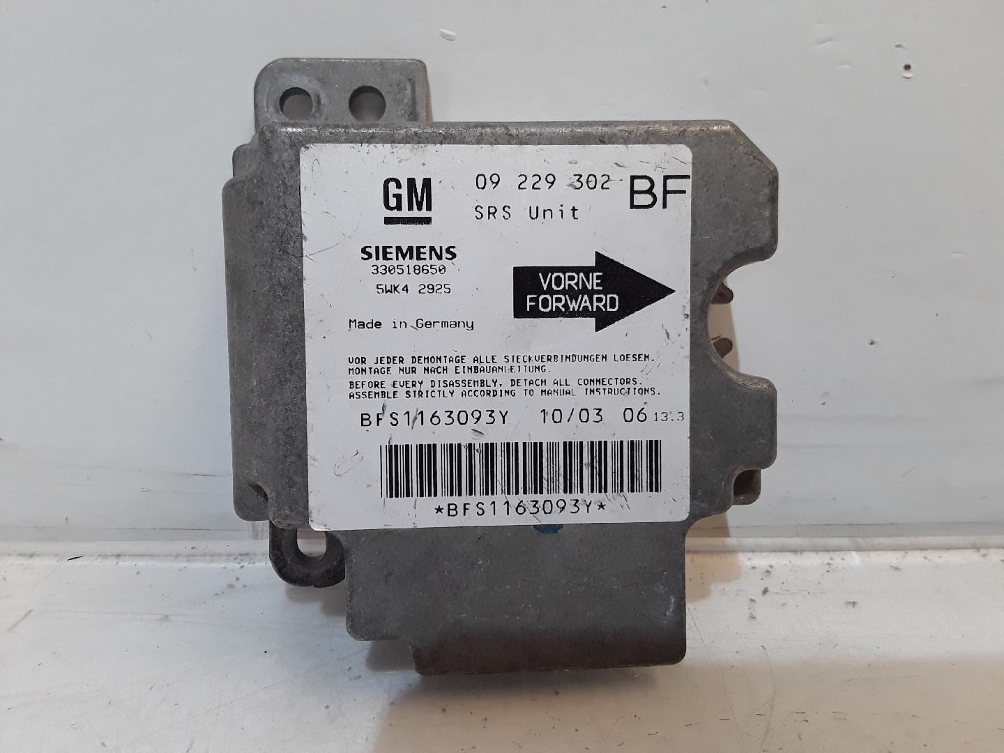 Centralina des coussins gonflables OPEL ASTRA G três volumes (T98) | 98 - 09 Imagem-1