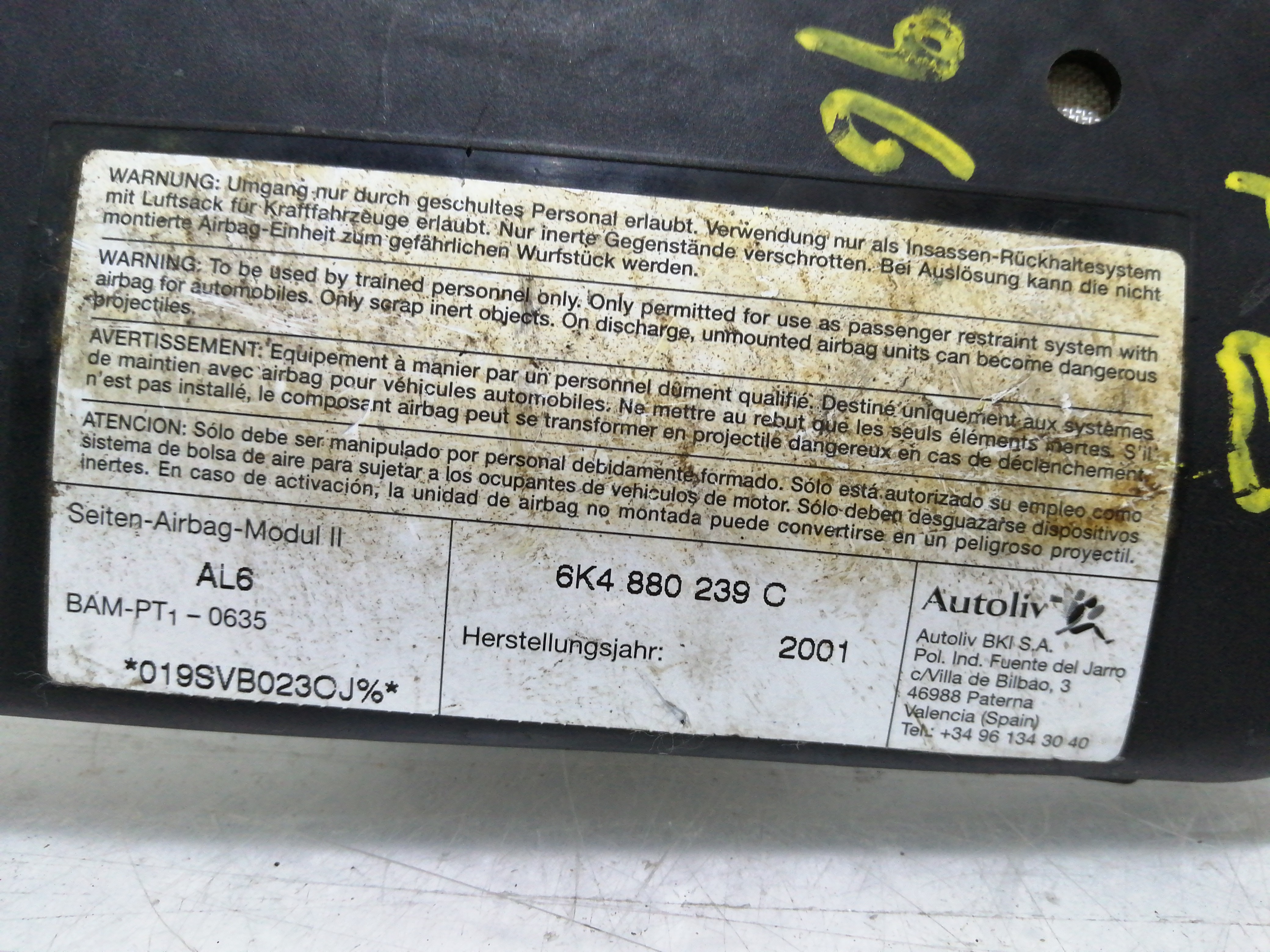 Airbag Assiento Izq SEAT IBIZA III (6K1) | 99 - 02 Imagem-1