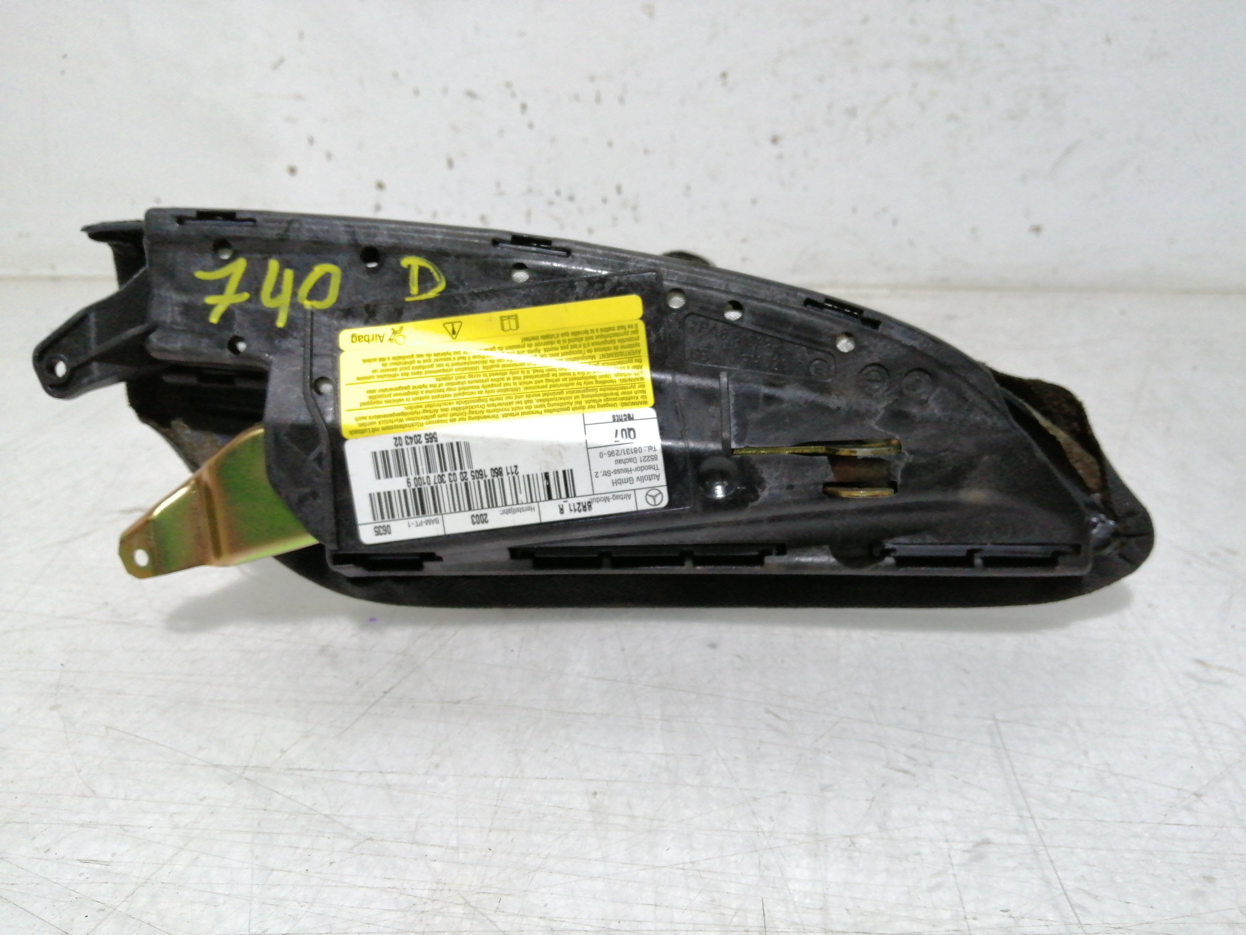 Air Bag Sieges Avant Droit  MERCEDES-BENZ E-CLASS (W211) | 02 - 09 Imagem-1