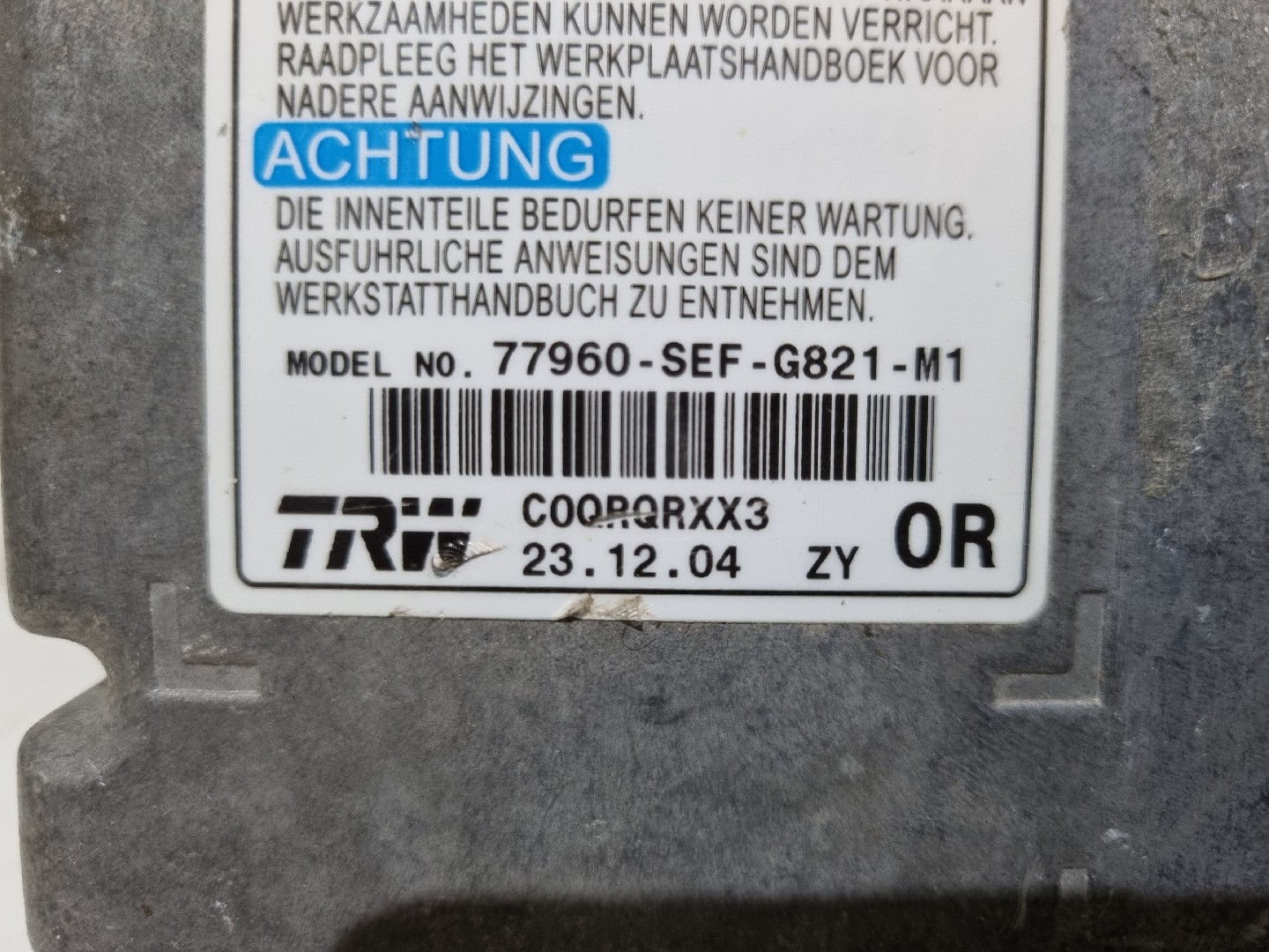 Centralina des coussins gonflables HONDA ACCORD VII (CL, CN) | 03 - 12 Imagem-2