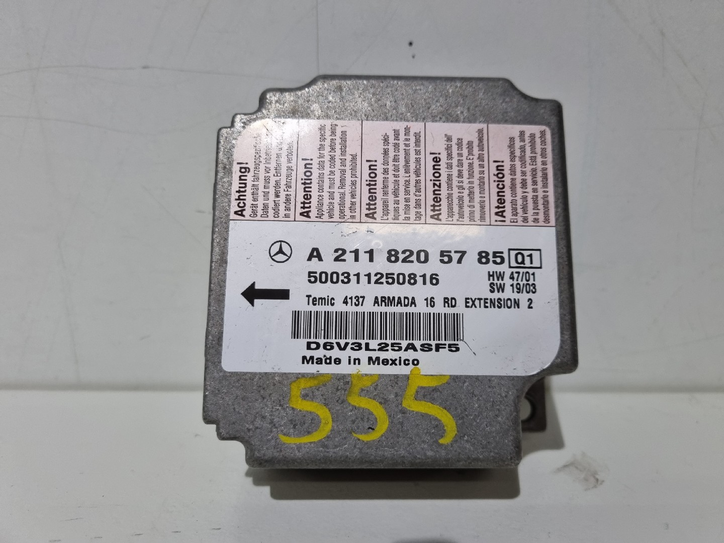 Centralina des coussins gonflables MERCEDES-BENZ E-CLASS (W211) | 02 - 09