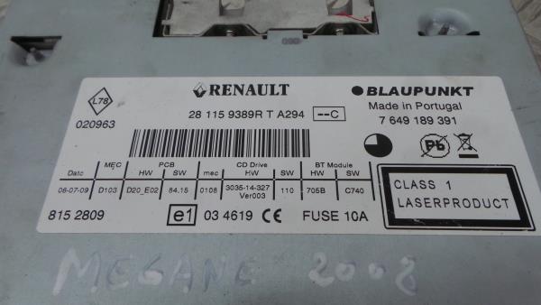 Auto-rádio (CD) RENAULT MEGANE III Hatchback (BZ0/1_) | 08 -