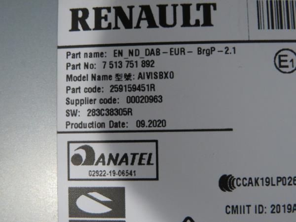 Auto-rádio (GPS) RENAULT CLIO V (BF_) | 19 -