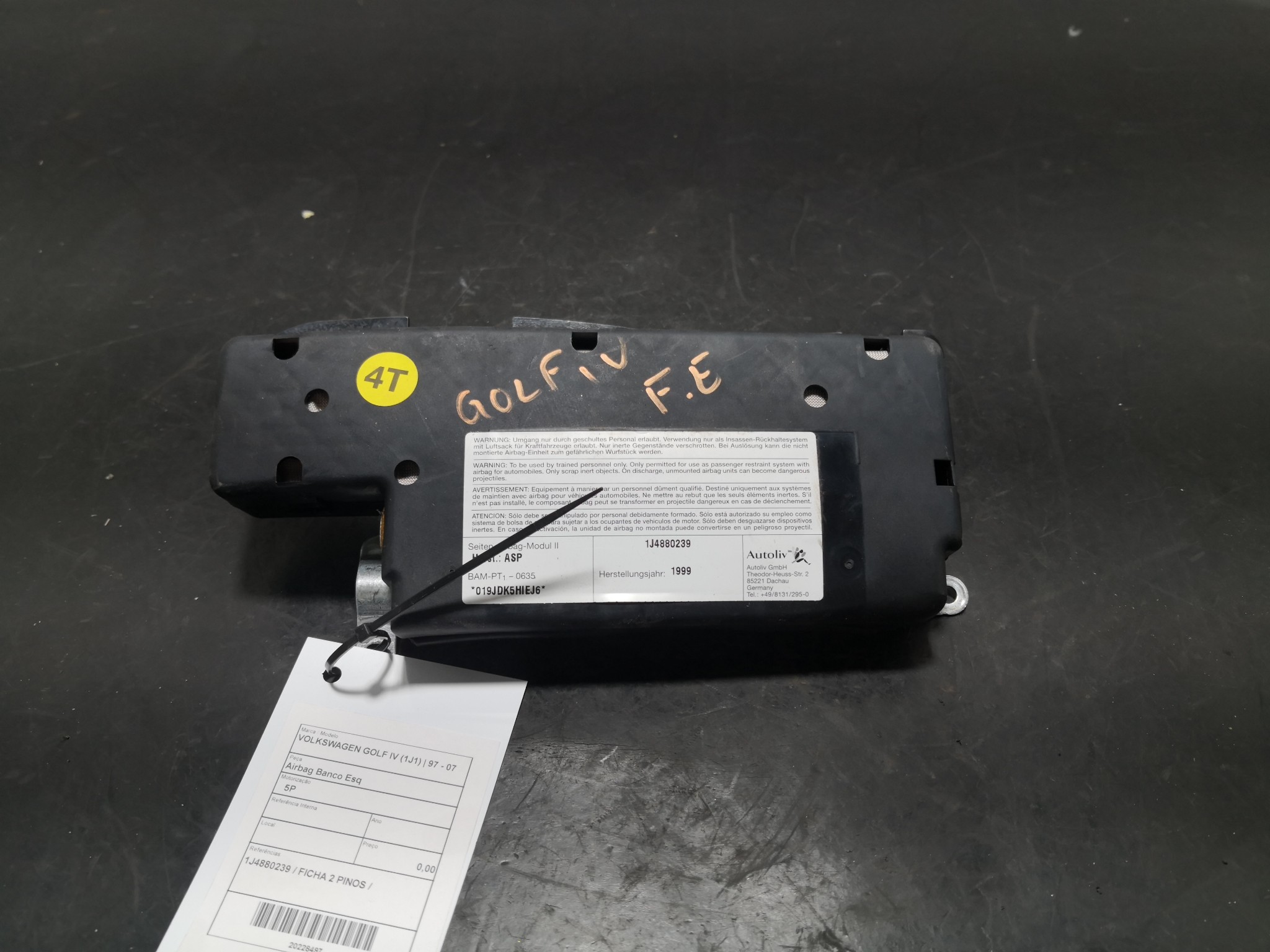 Airbag Banco Esq VOLKSWAGEN - ID S_88496