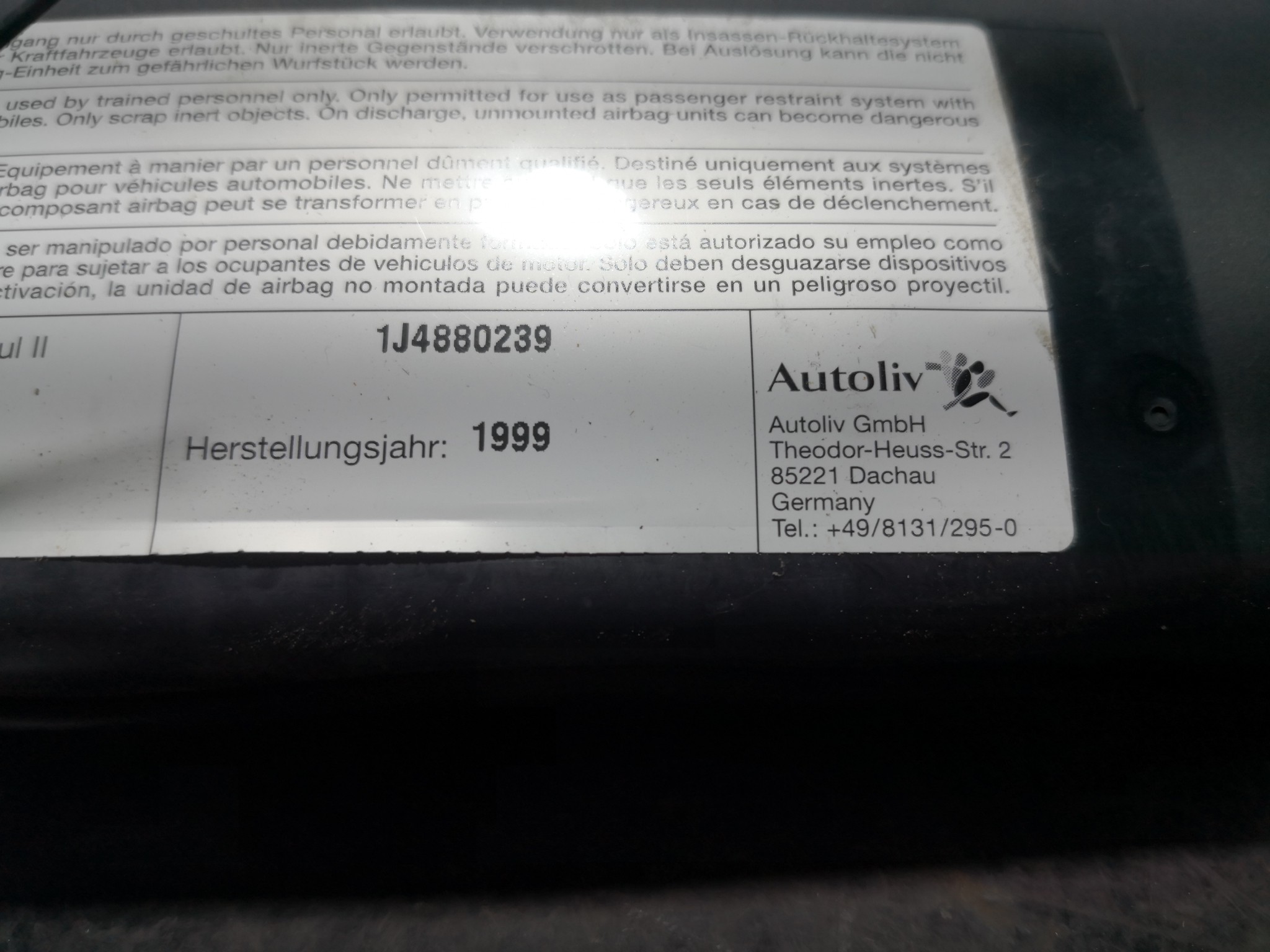 Airbag Banco Esq VOLKSWAGEN GOLF IV (1J1) | 97 - 07 Imagem-1