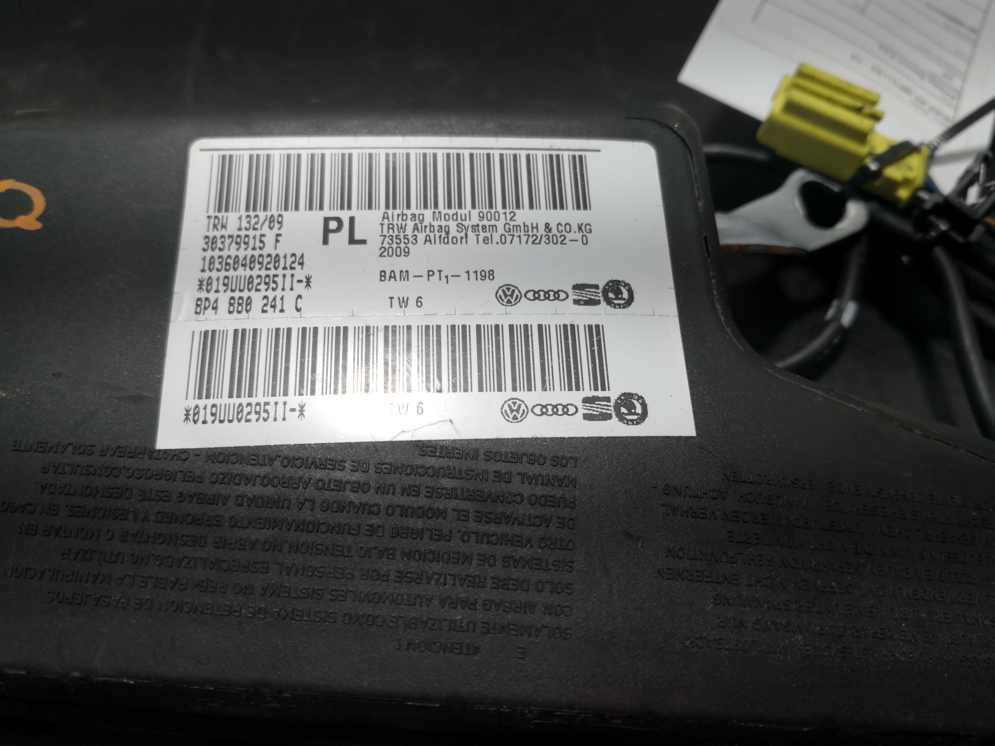 Airbag Banco Esq AUDI A3 (8P1) | 03 - 13 Imagem-1