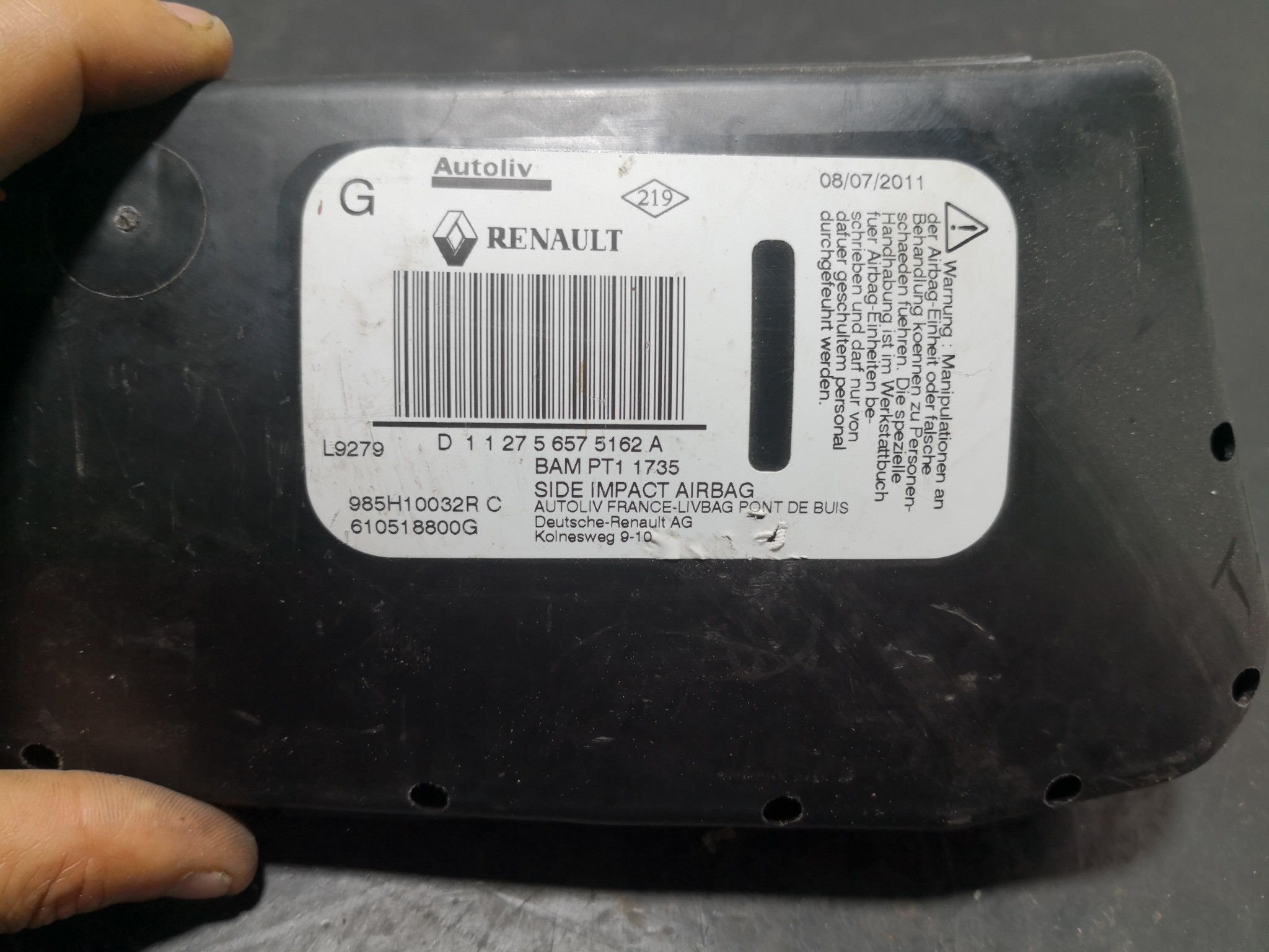 Airbag Banco Esq RENAULT MEGANE III Hatchback (BZ0/1_) | 08 -  Imagem-1
