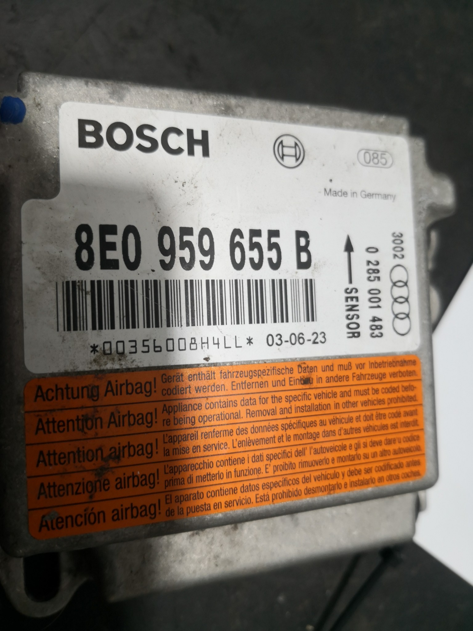 Centralina de Airbags AUDI A4 Avant (8E5, B6) | 00 - 05 Imagem-1