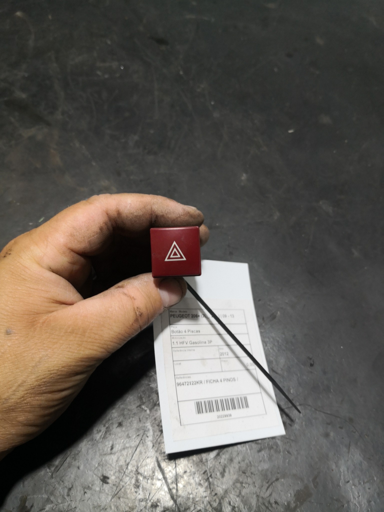 Botão 4 Piscas PEUGEOT 206+ (2L_, 2M_) | 09 - 13 Imagem-1