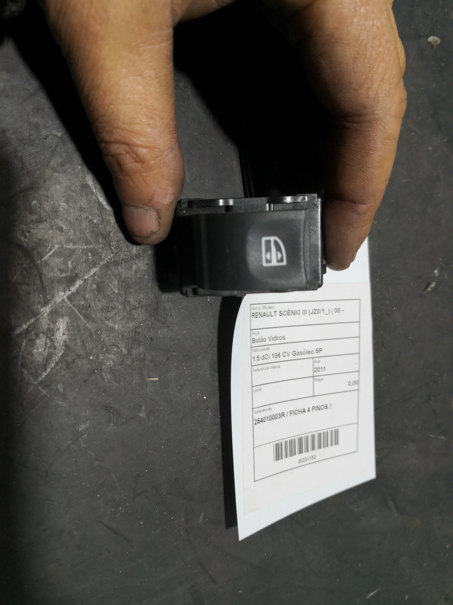 Botão Vidros RENAULT - ID S_91151