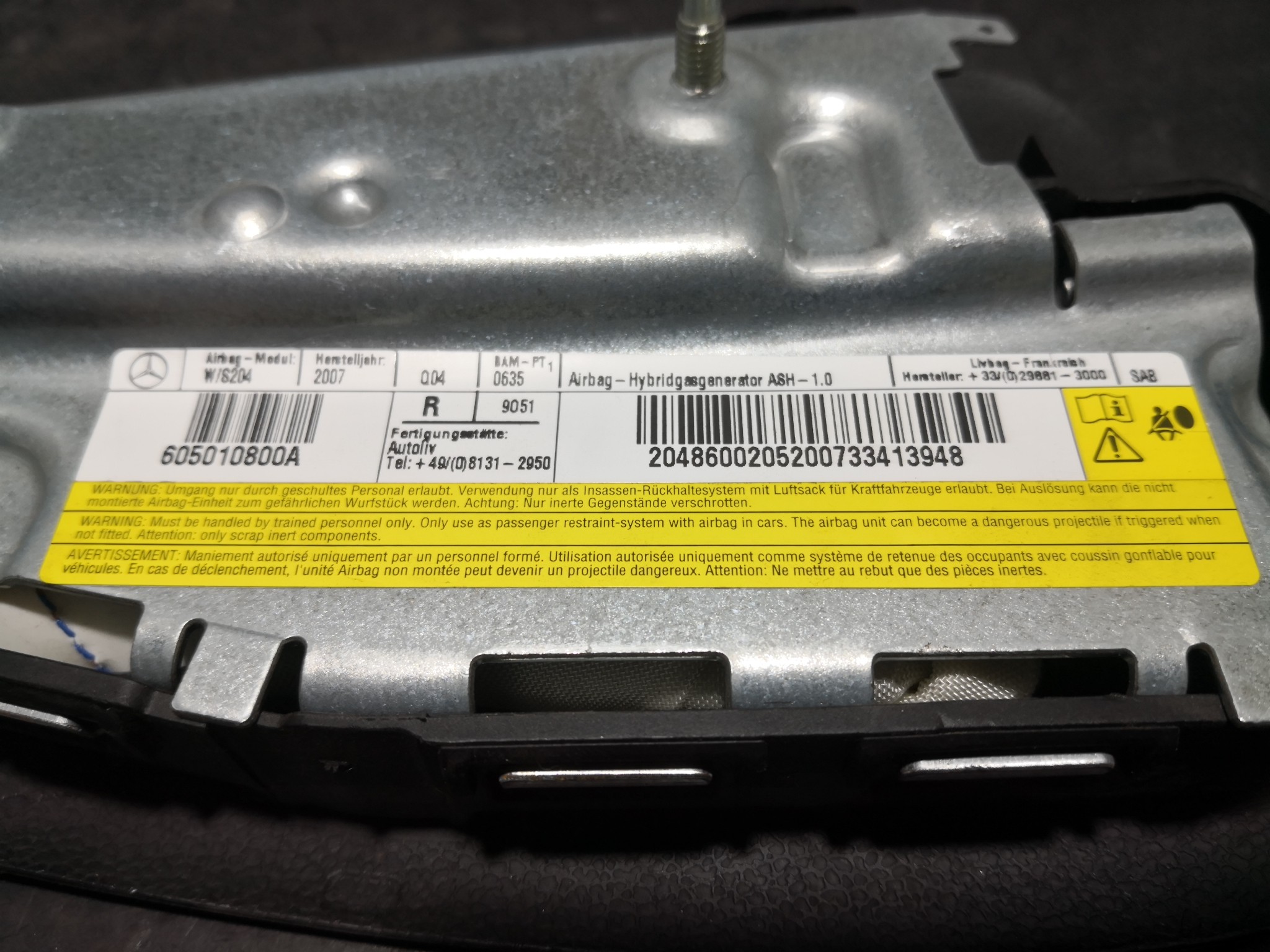 Airbag Banco Dto MERCEDES-BENZ C-CLASS (W204) | 07 - 15 Imagem-2