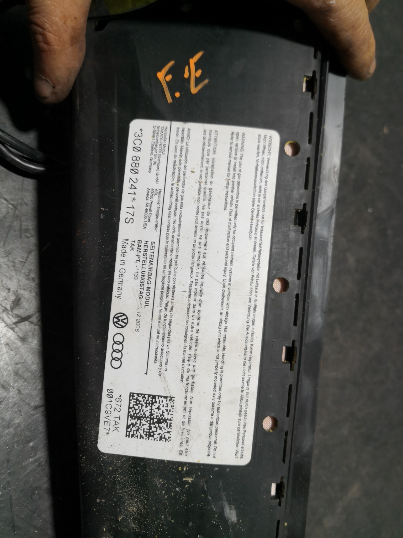 Airbag Banco Esq VOLKSWAGEN PASSAT (3C2) | 05 - 10 Imagem-1