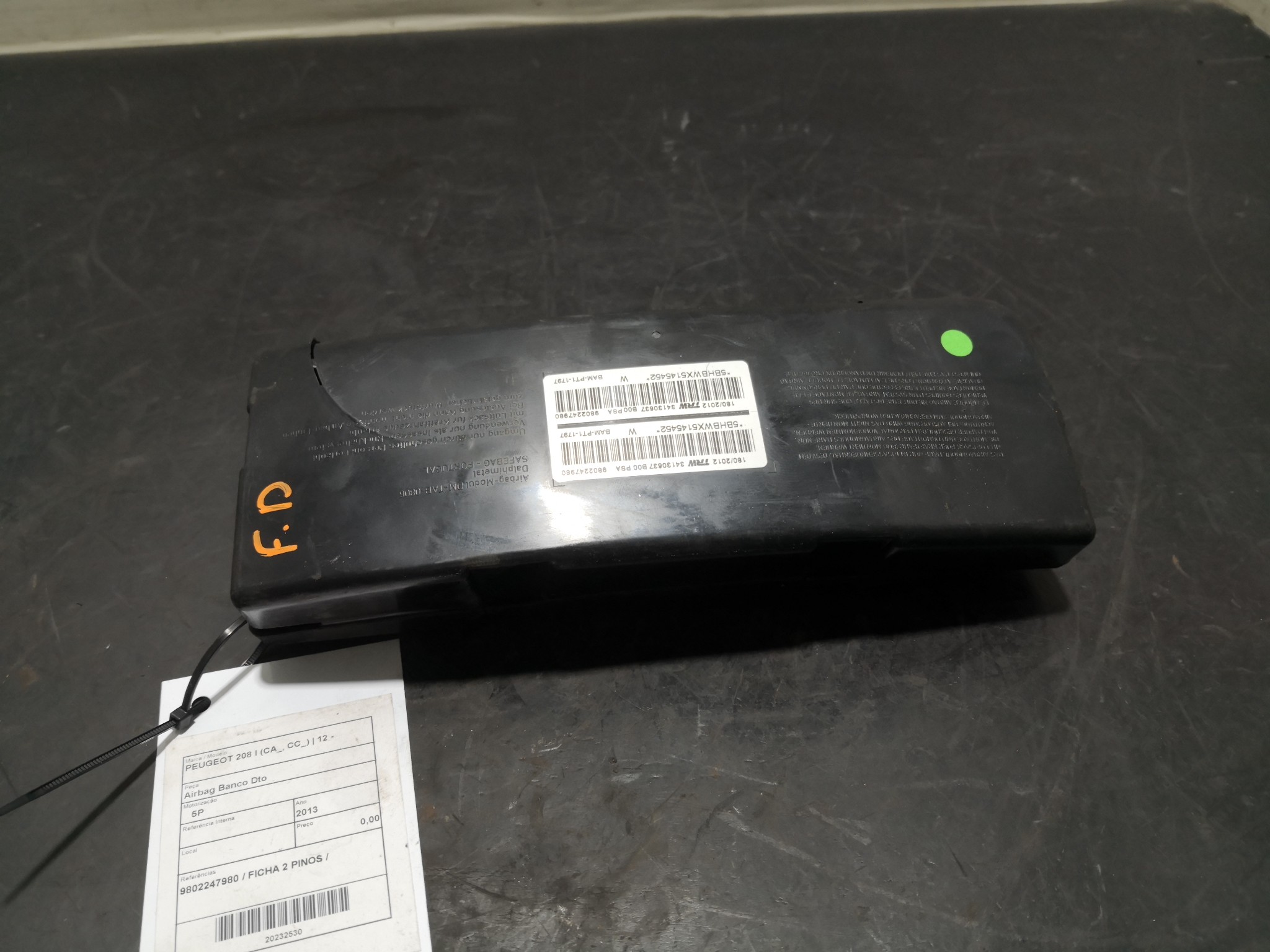 Airbag Banco Dto PEUGEOT - ID S_92529