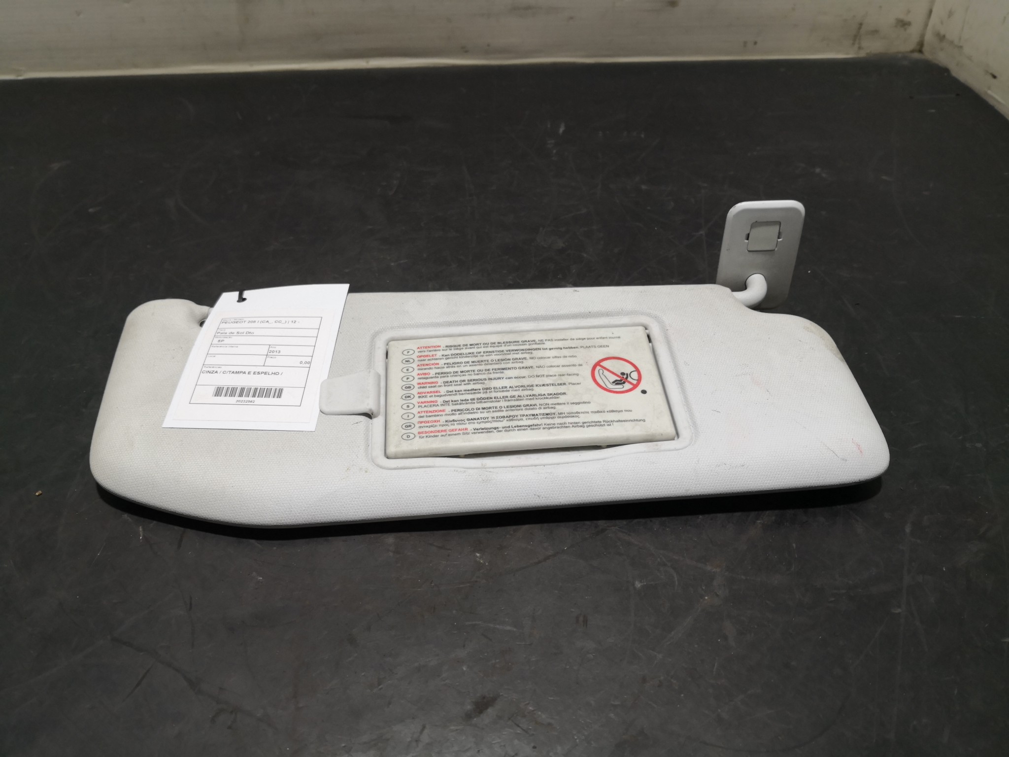 Pala de Sol Dto PEUGEOT - ID S_92561