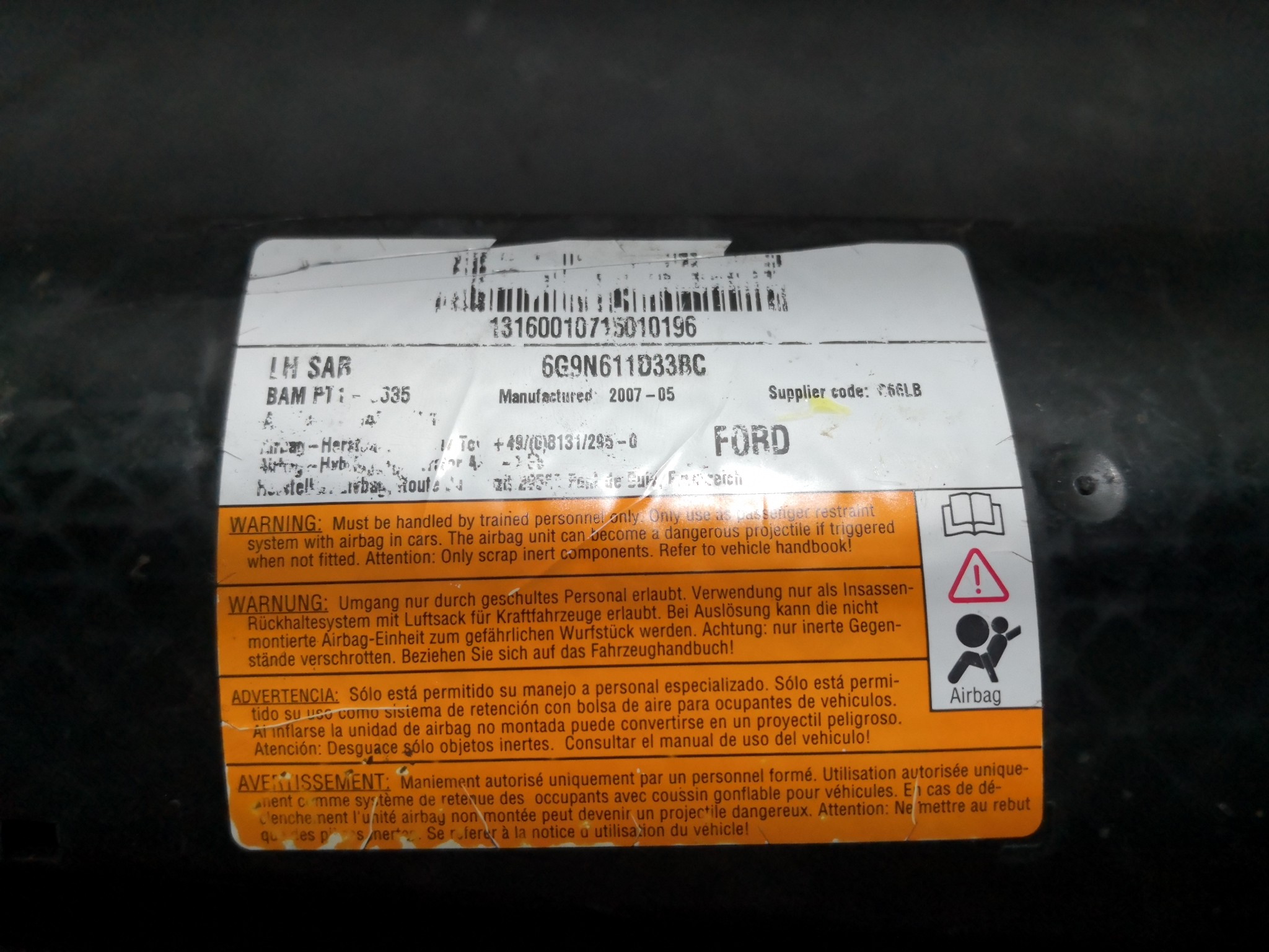 Airbag Banco Esq FORD S-MAX (WA6) | 06 - 14 Imagem-1