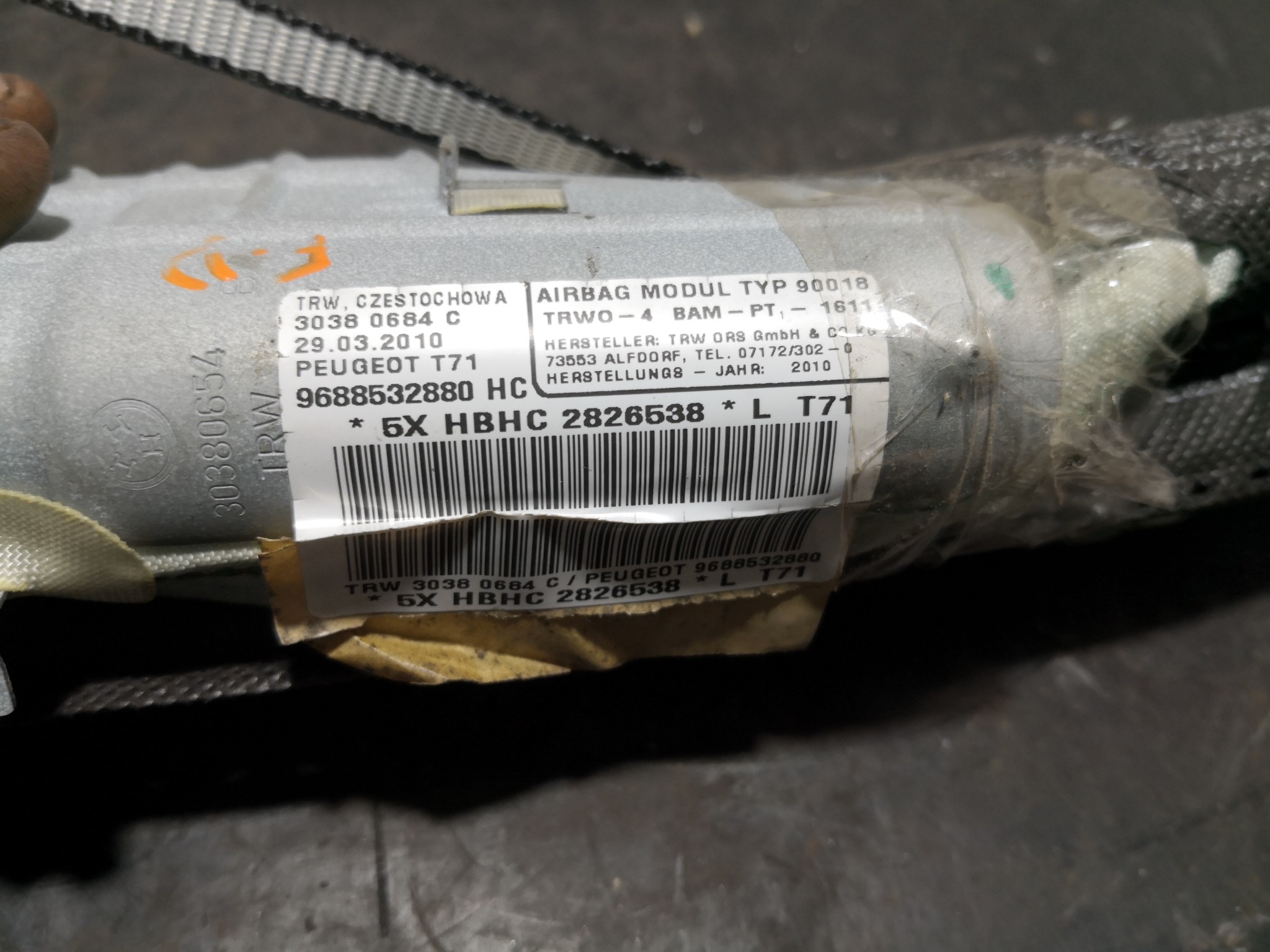 Airbags de Cortina Dto PEUGEOT 308 I (4A_, 4C_) | 07 - 16 Imagem-1