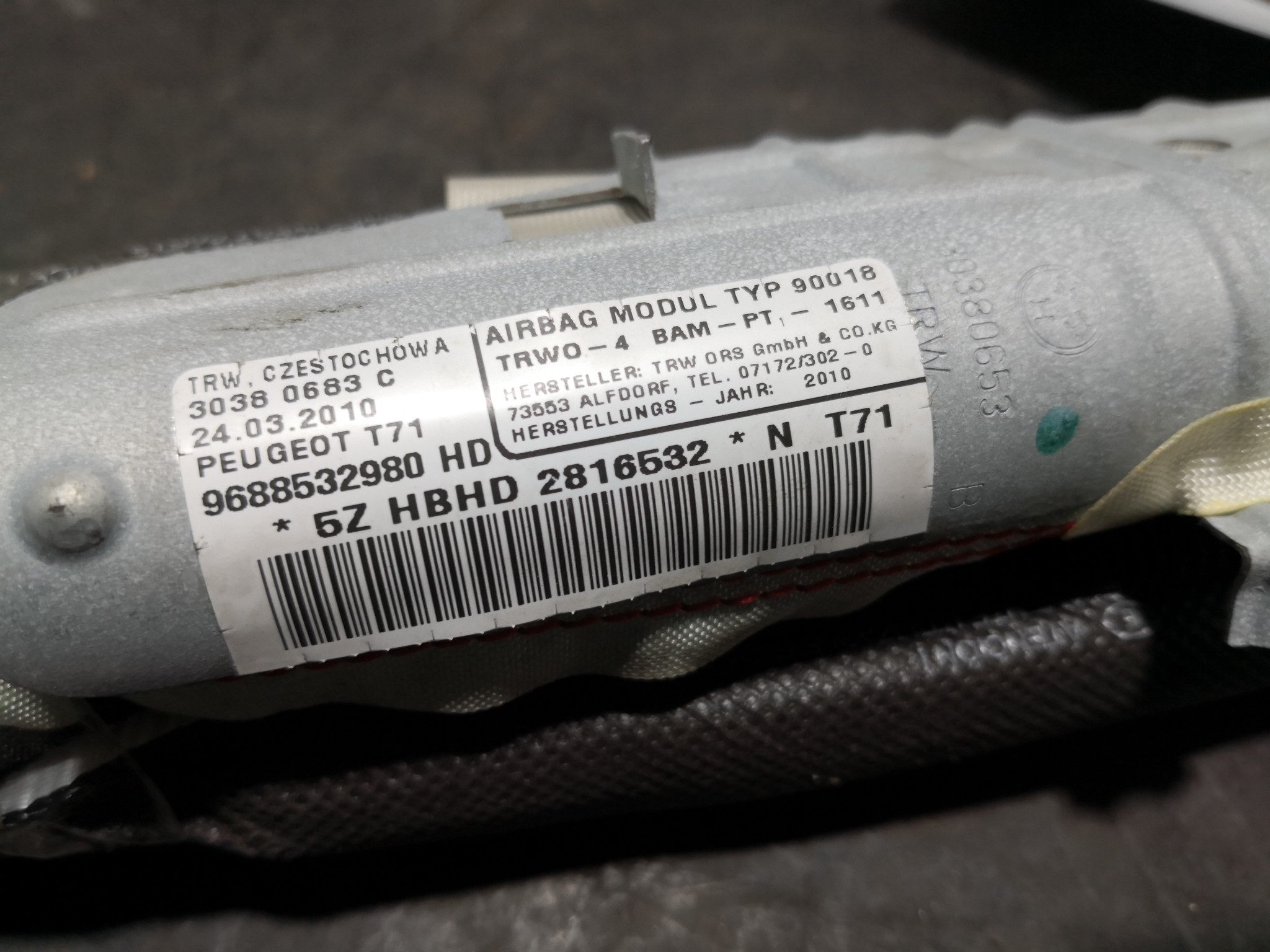 Airbags de Cortina Esq PEUGEOT 308 I (4A_, 4C_) | 07 - 16 Imagem-2